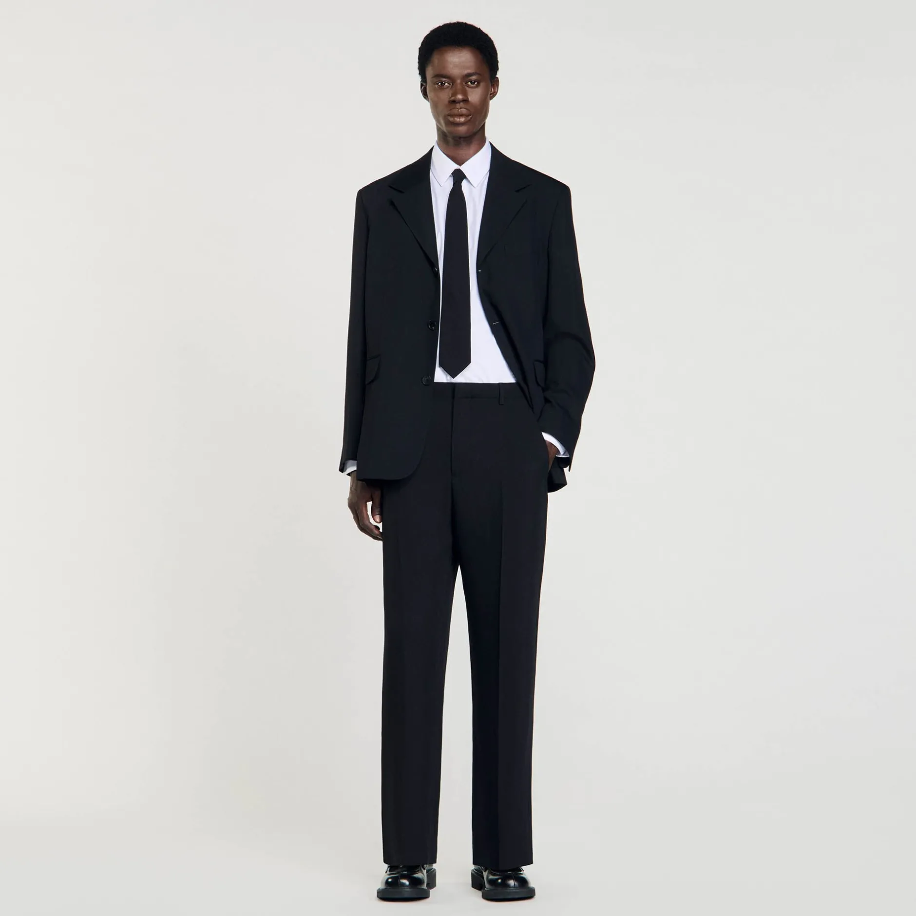 Homme SANDRO Pantalon De Costume En Laine