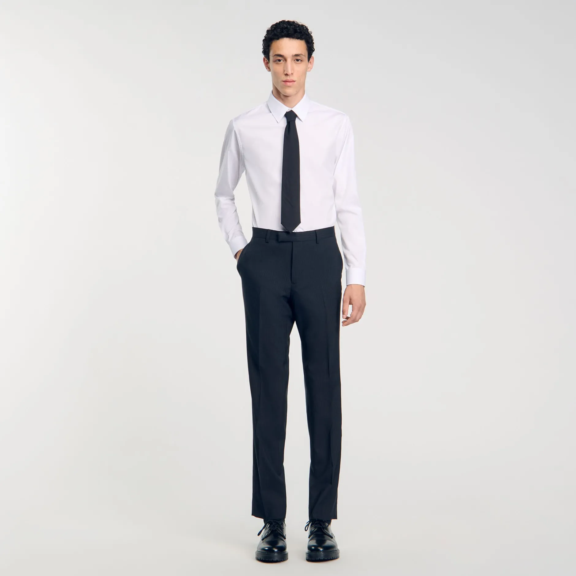 Homme SANDRO Pantalon De Costume Fines Rayures