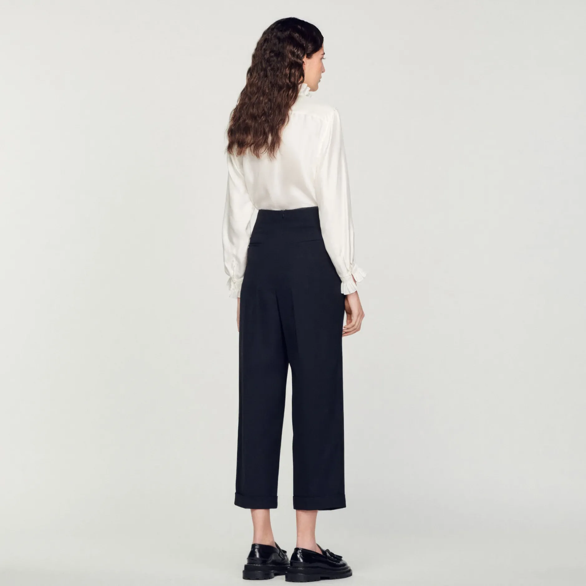 Femme SANDRO Pantalon De Costume Taille Haute