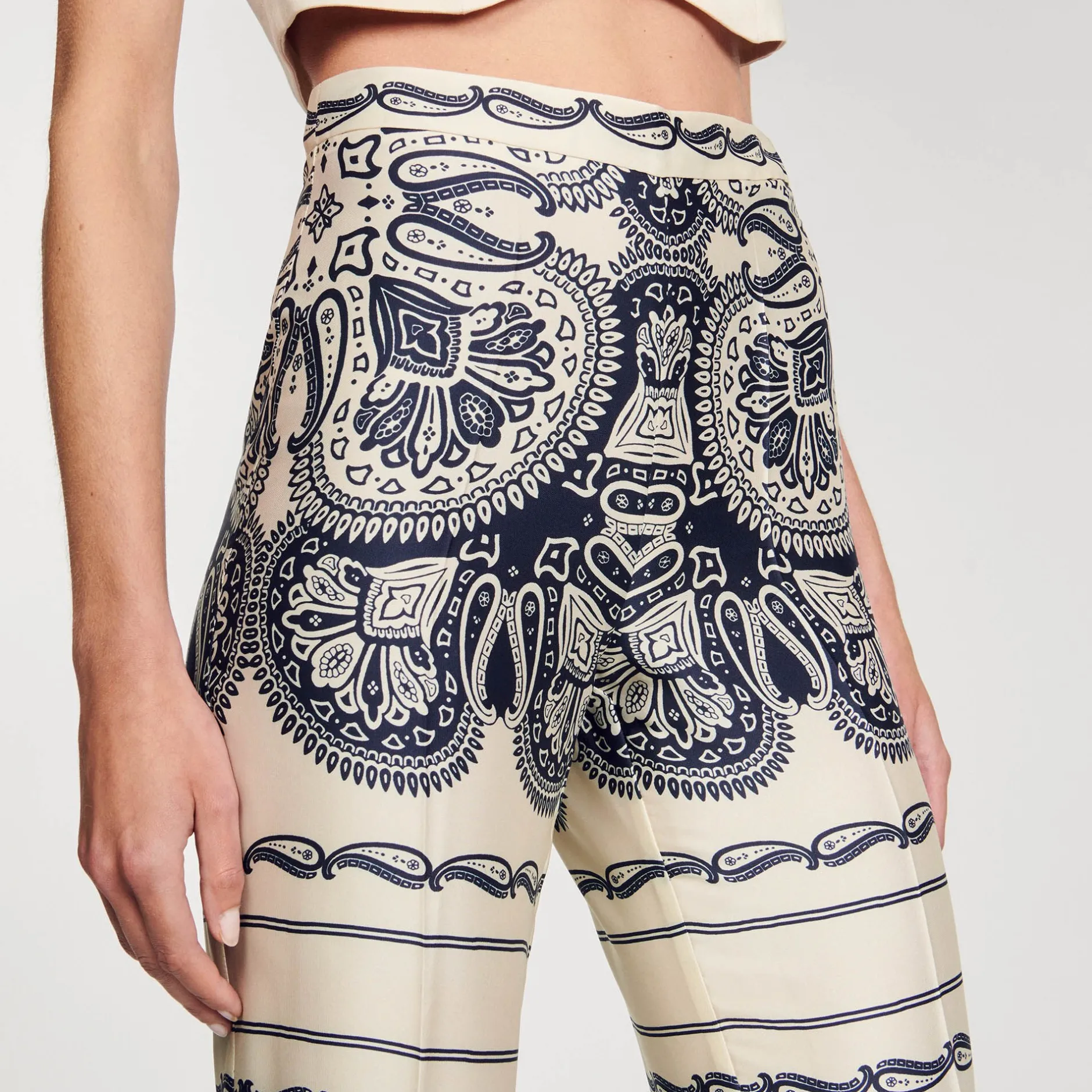 Femme SANDRO Pantalon Fluide Imprimé