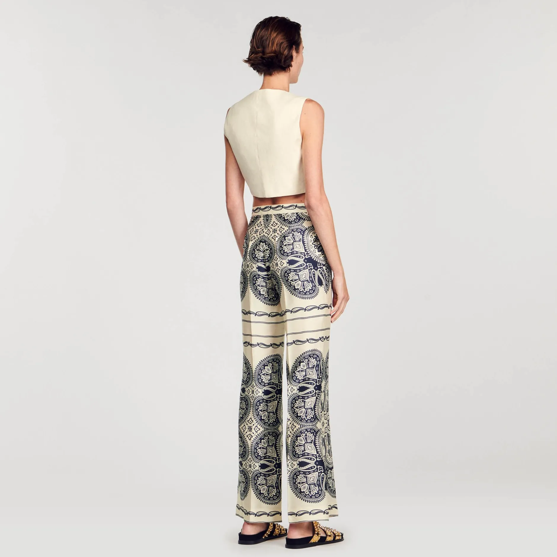 Femme SANDRO Pantalon Fluide Imprimé