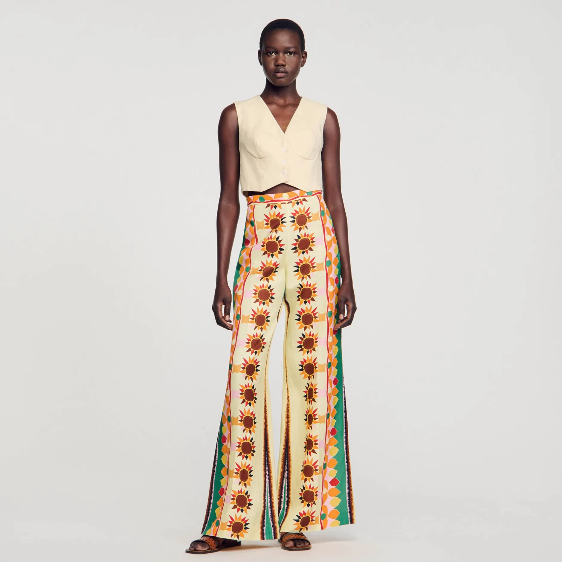 Femme SANDRO Pantalon Fluide Imprimé
