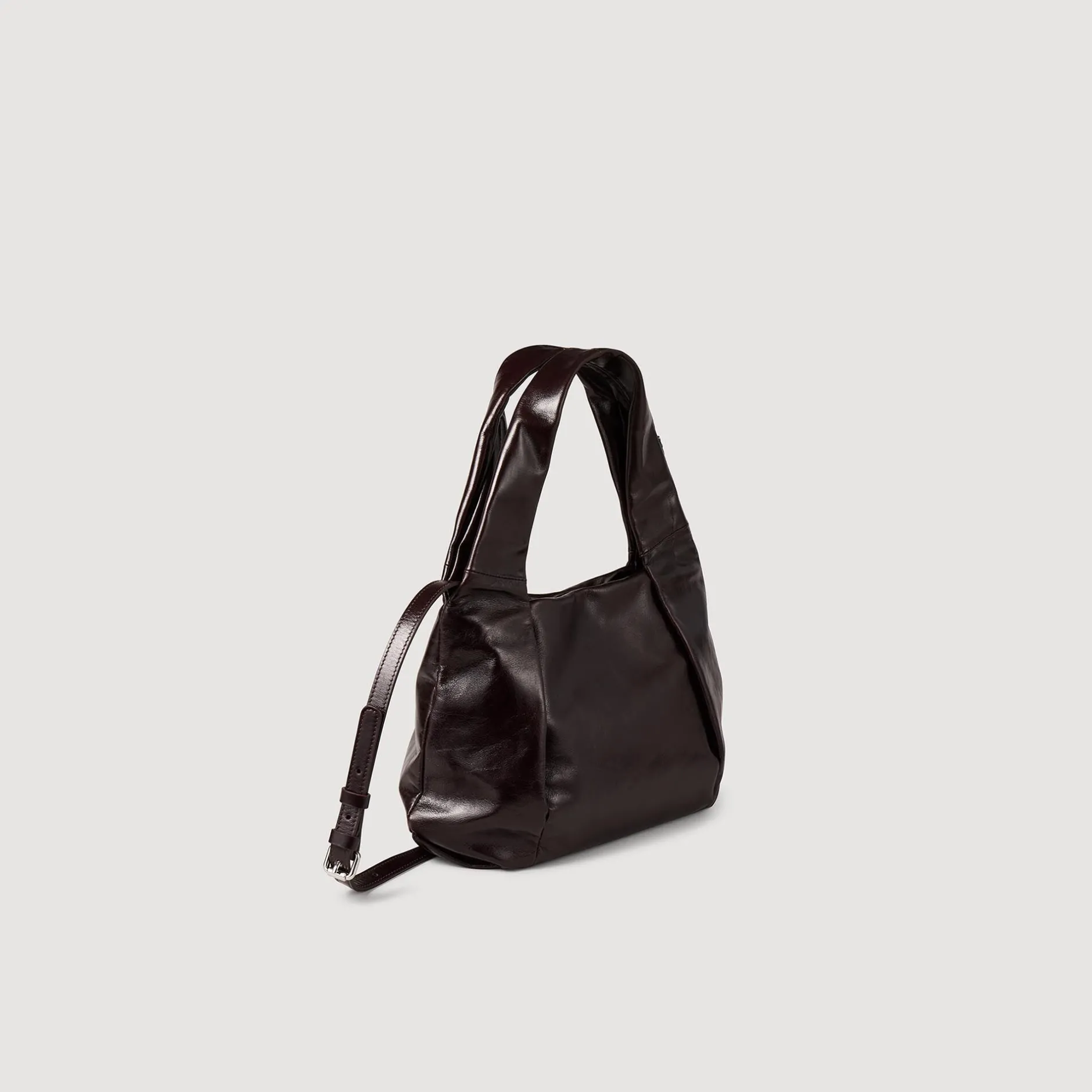 Femme SANDRO Petit Sac En Cuir Brillant