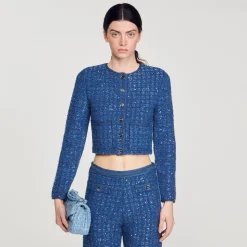 Femme SANDRO Petit Sac Yza En Tweed