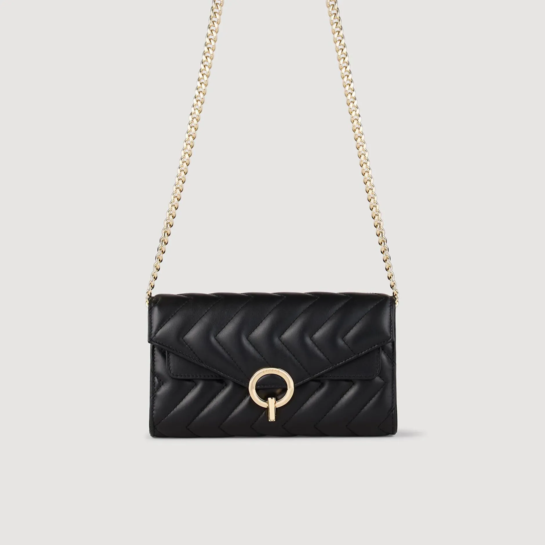 Femme SANDRO Pochette Crossbody En Cuir