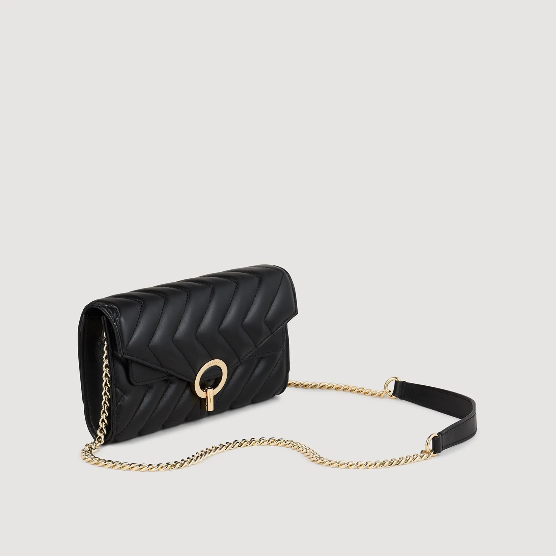 Femme SANDRO Pochette Crossbody En Cuir