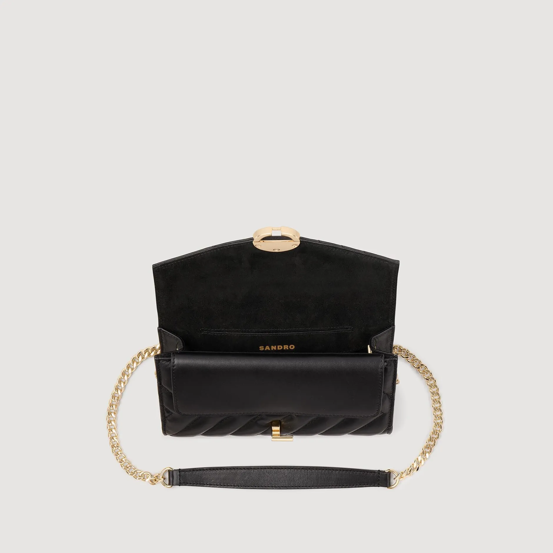 Femme SANDRO Pochette Crossbody En Cuir