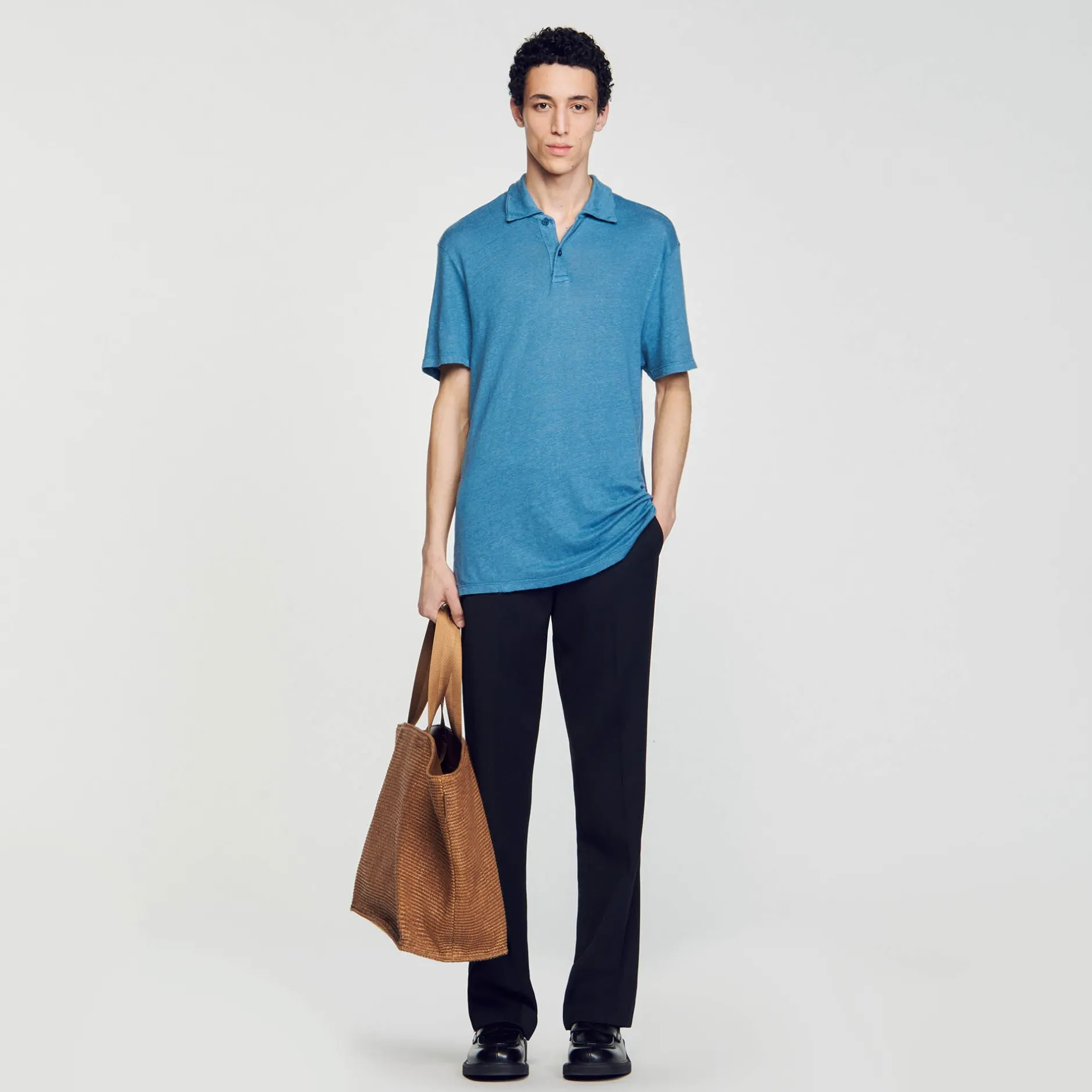 Homme SANDRO Polo En Lin