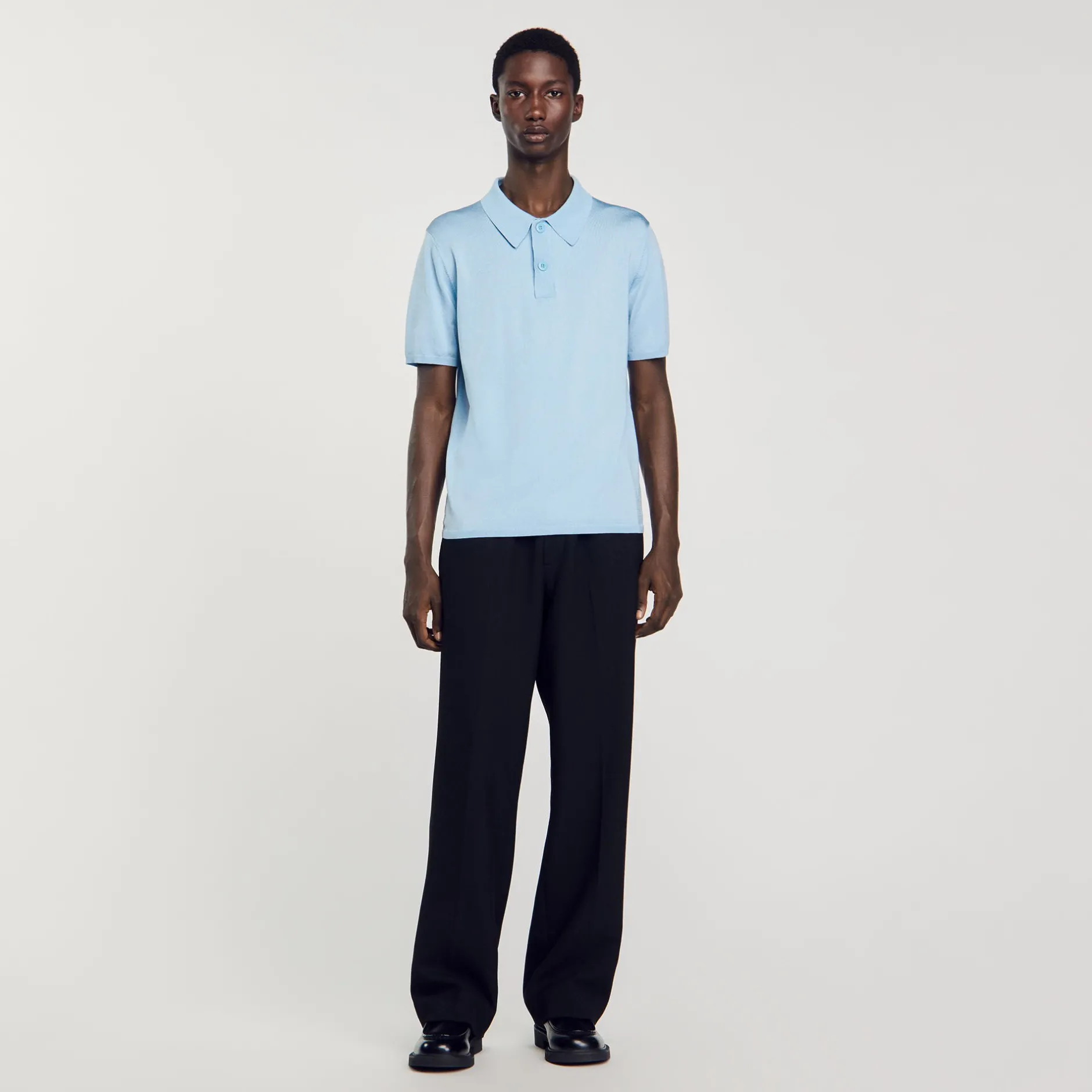 Homme SANDRO Polo En Maille à Manches Courtes