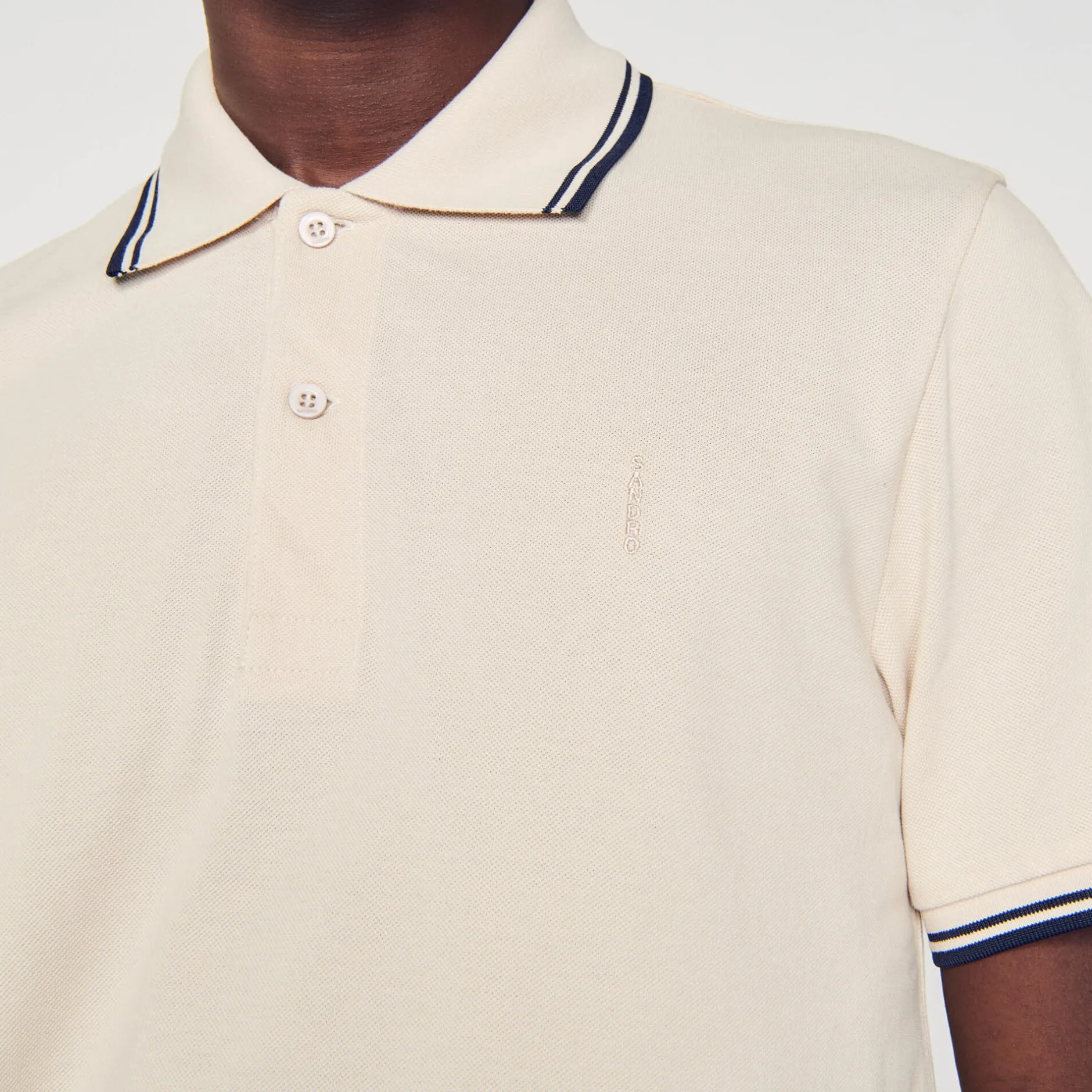 Homme SANDRO Polo En Piqué De Coton