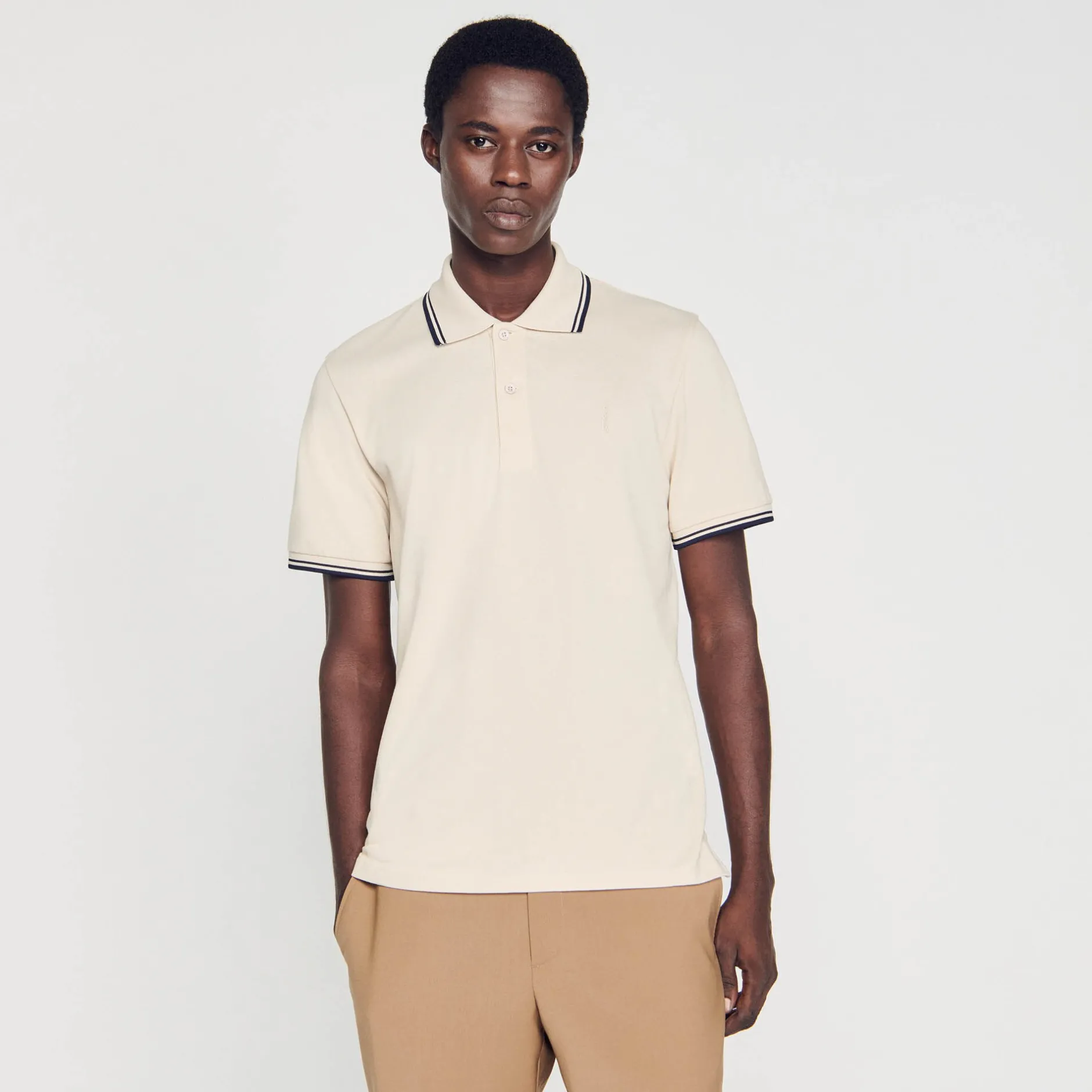 Homme SANDRO Polo En Piqué De Coton