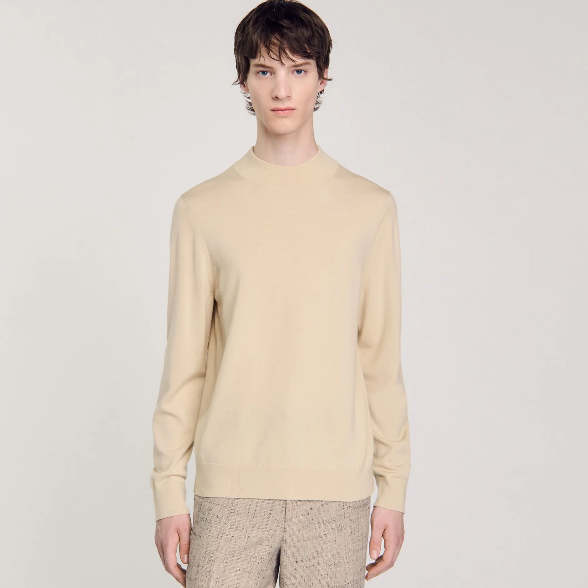 Homme SANDRO Pull à Col Cheminée