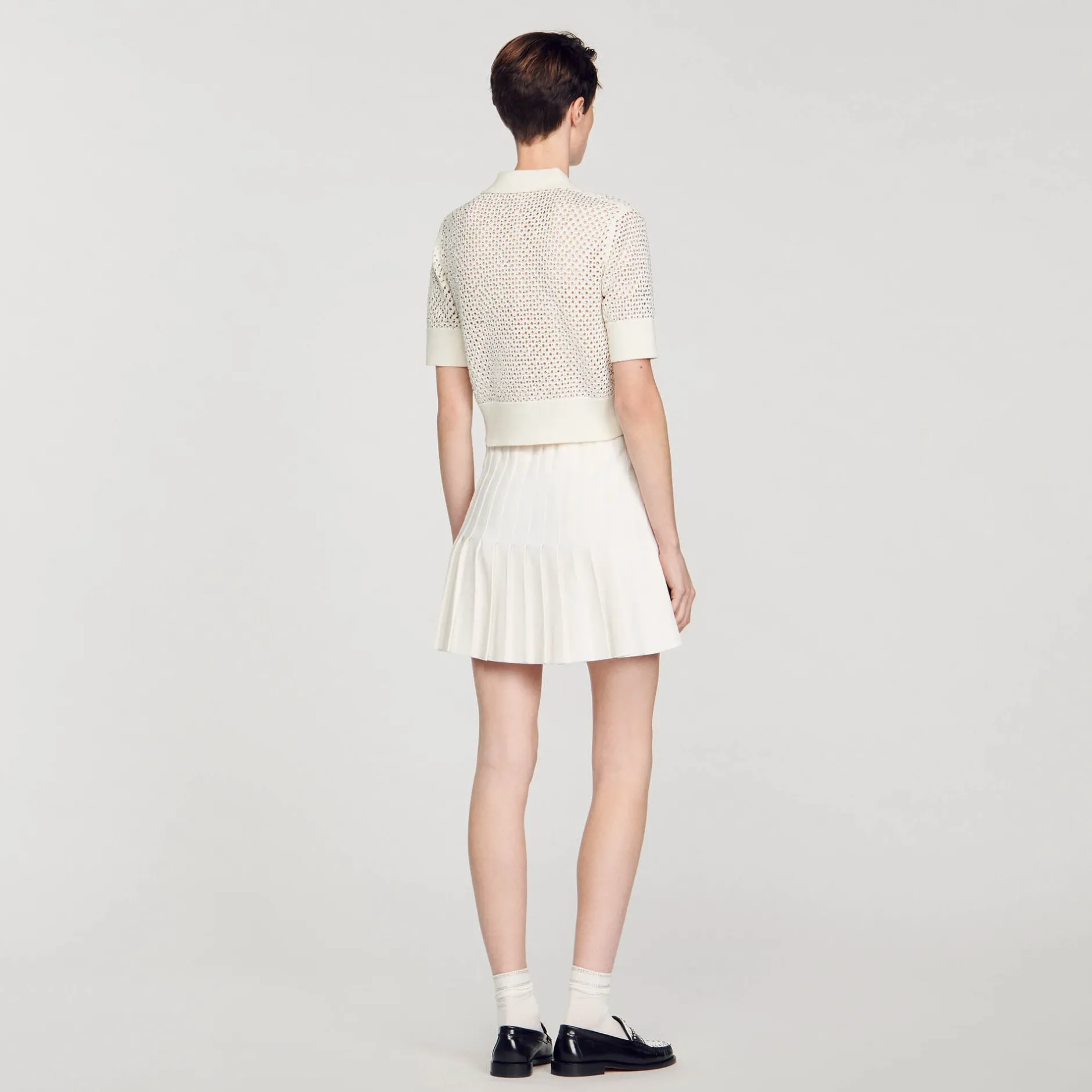 Femme SANDRO Pull Col Polo En Maille