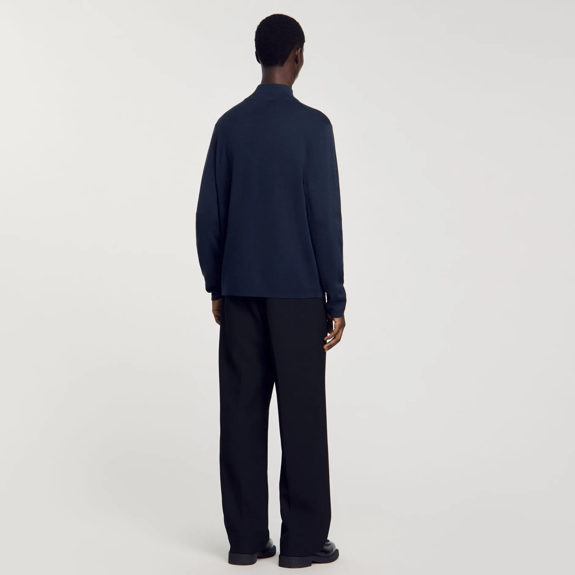 Homme SANDRO Pull En Laine à Col Zippé