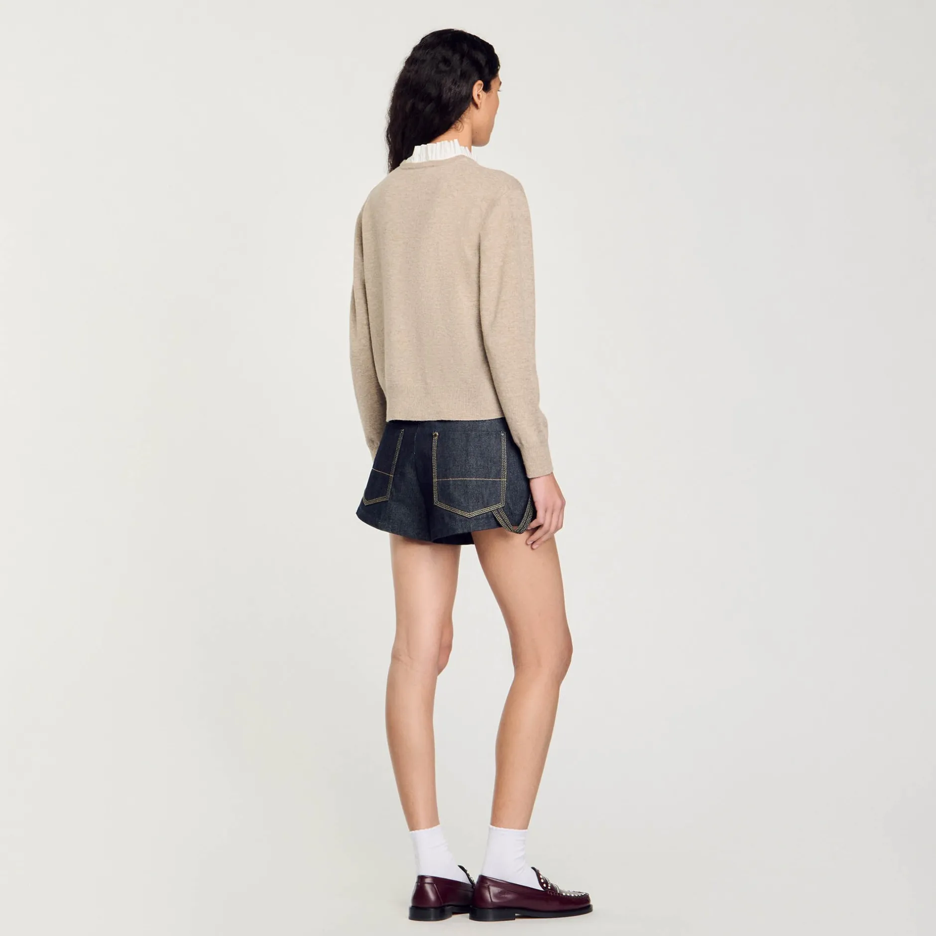 Femme SANDRO Pull En Laine Et Cachemire à Volant