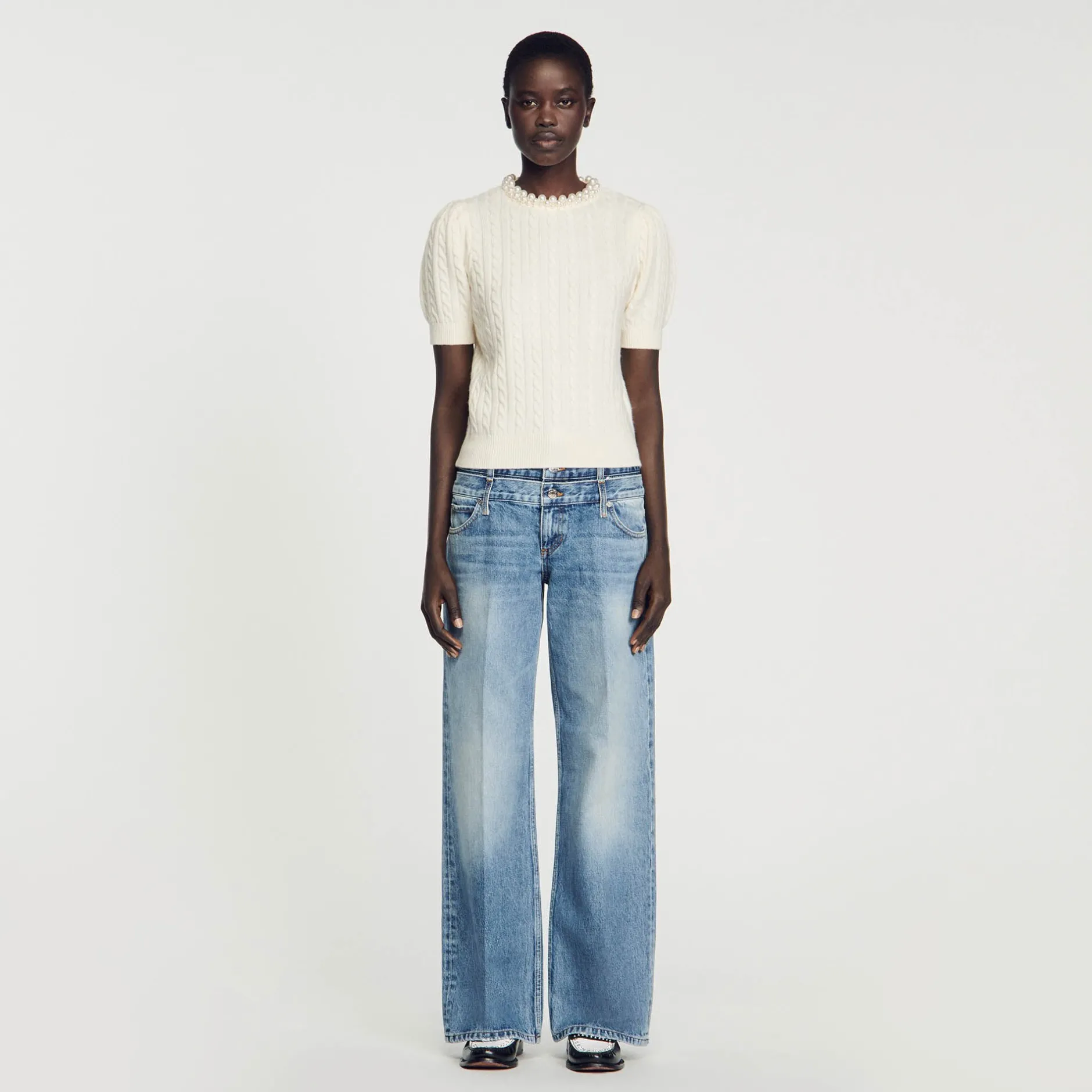 Femme SANDRO Pull En Maille Câblée