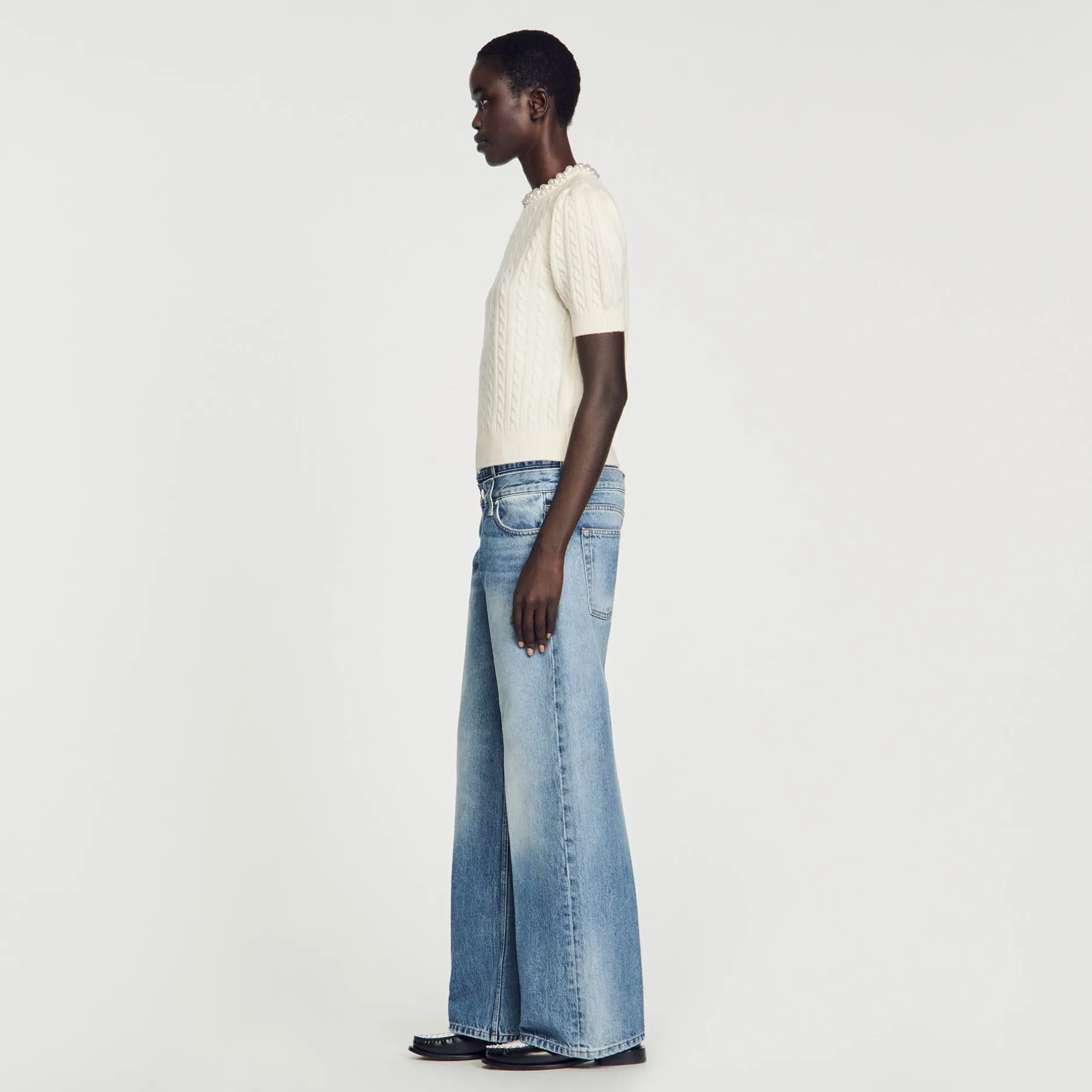 Femme SANDRO Pull En Maille Câblée