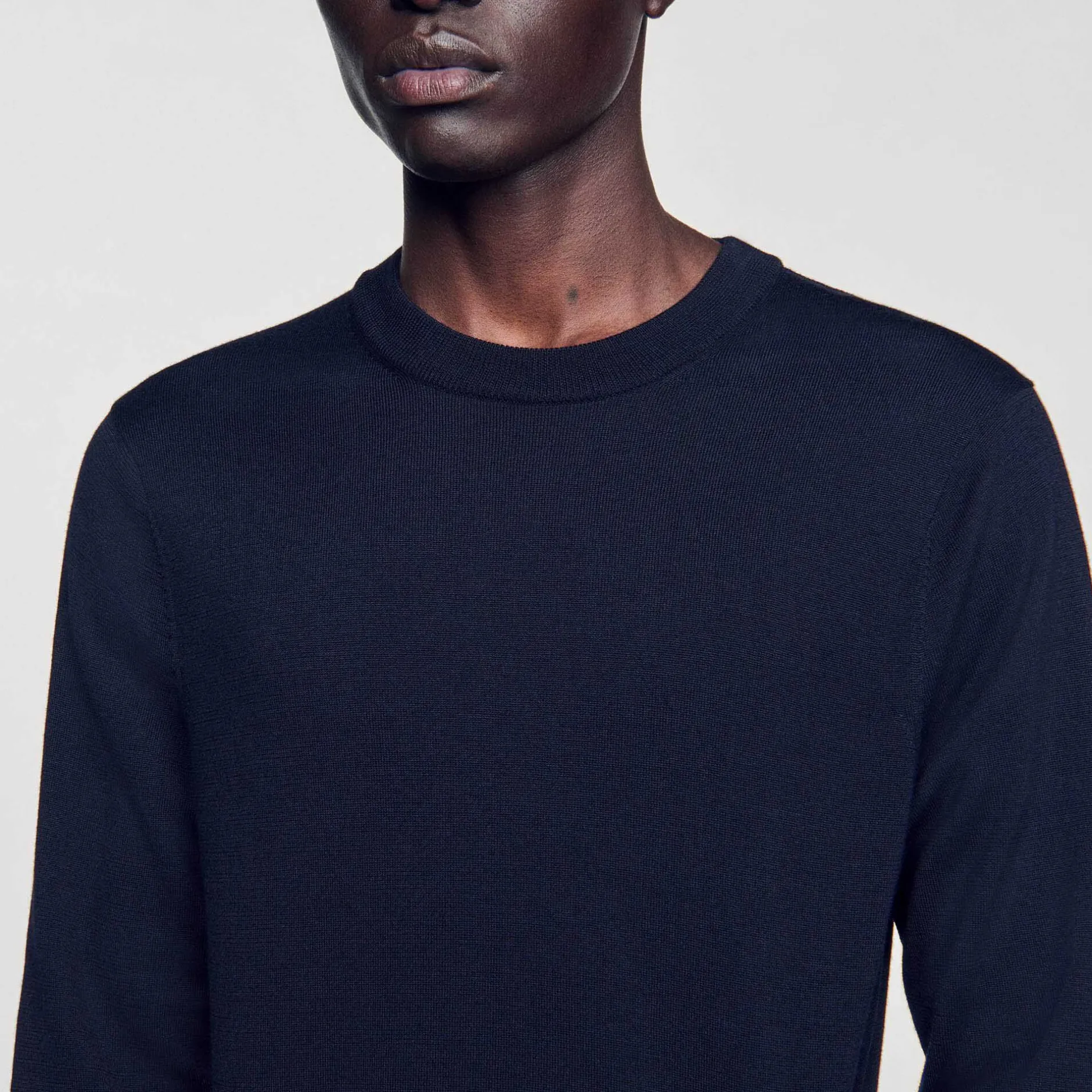 Homme SANDRO Pull En Maille Fine En Laine