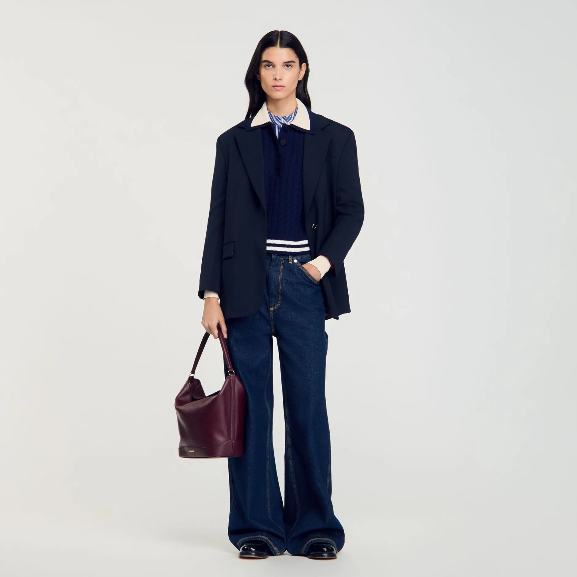 Femme SANDRO Pull En Maille Torsadée