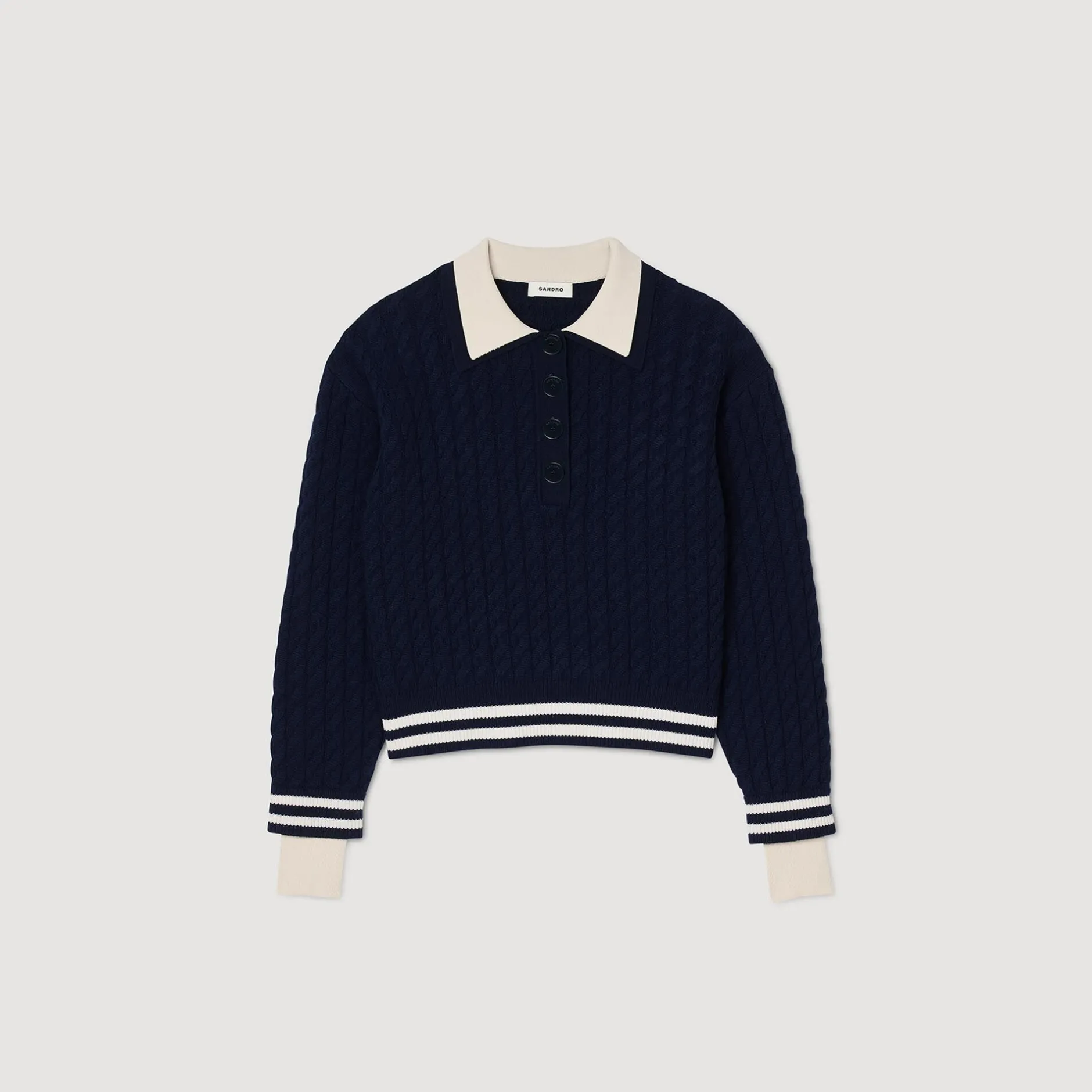Femme SANDRO Pull En Maille Torsadée