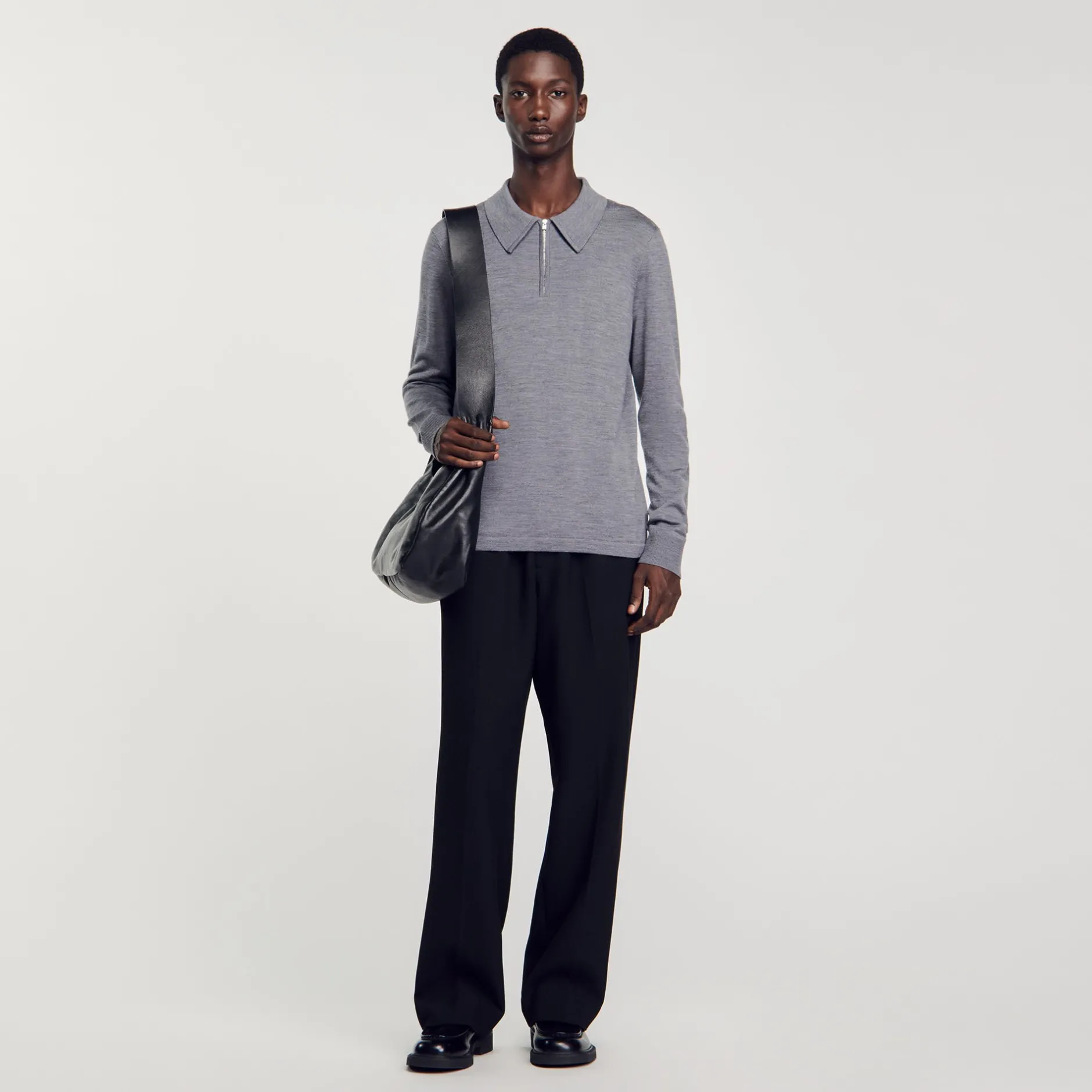 Homme SANDRO Pull Polo En Maille