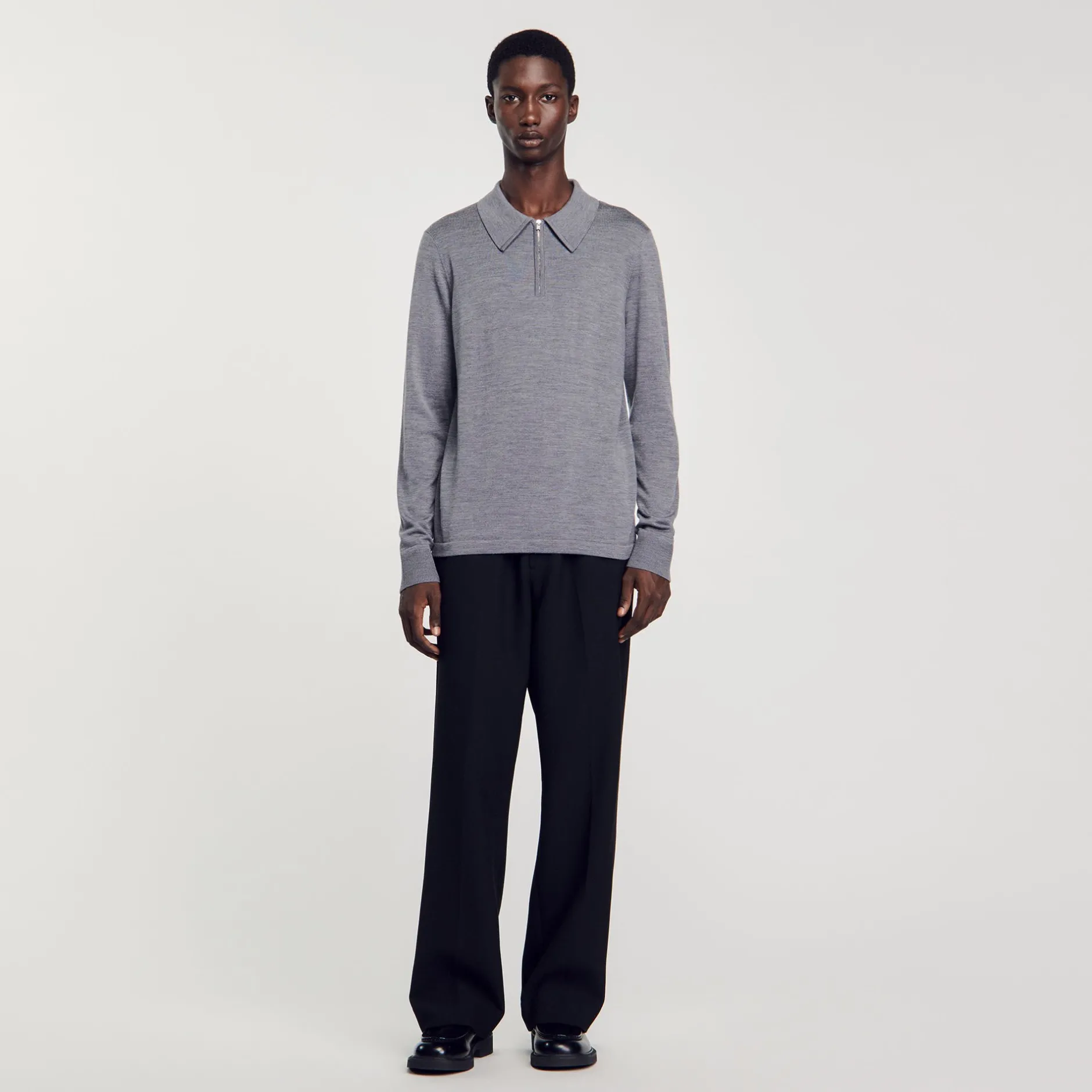 Homme SANDRO Pull Polo En Maille