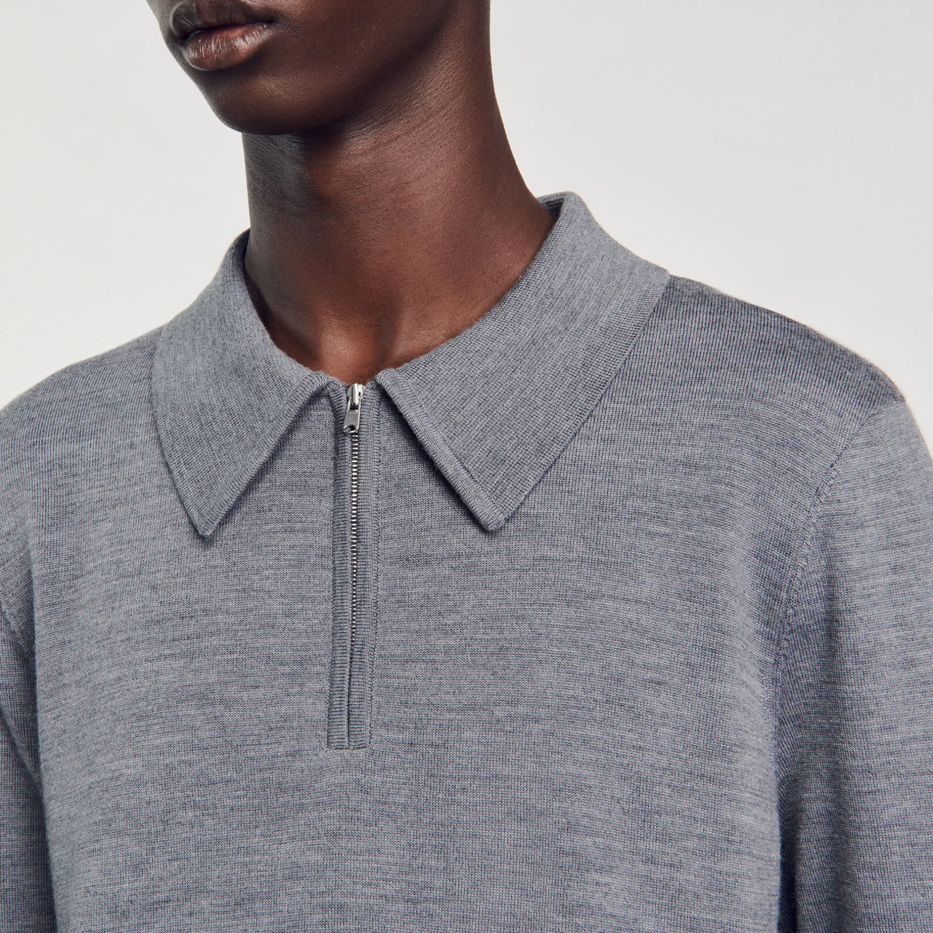 Homme SANDRO Pull Polo En Maille