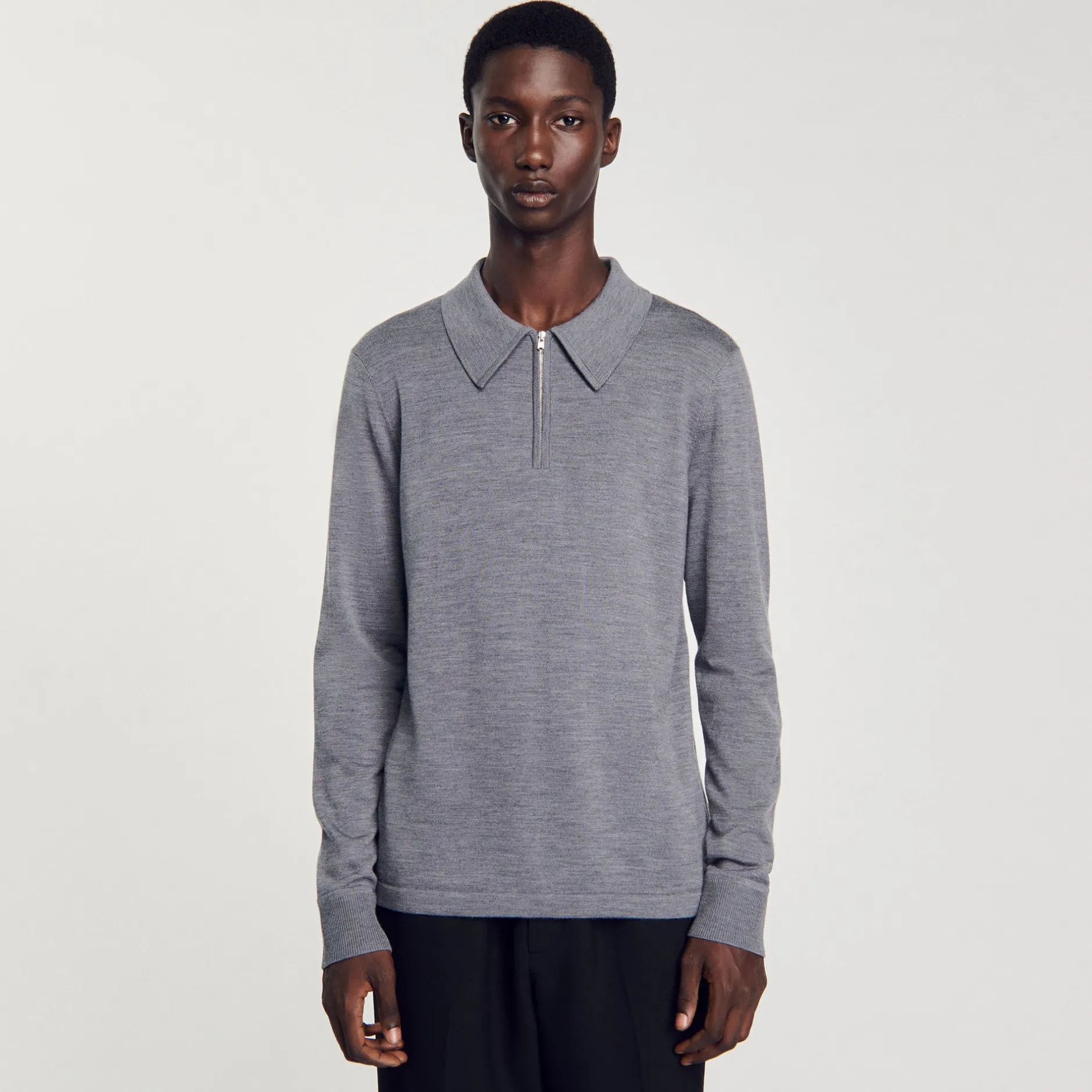 Homme SANDRO Pull Polo En Maille