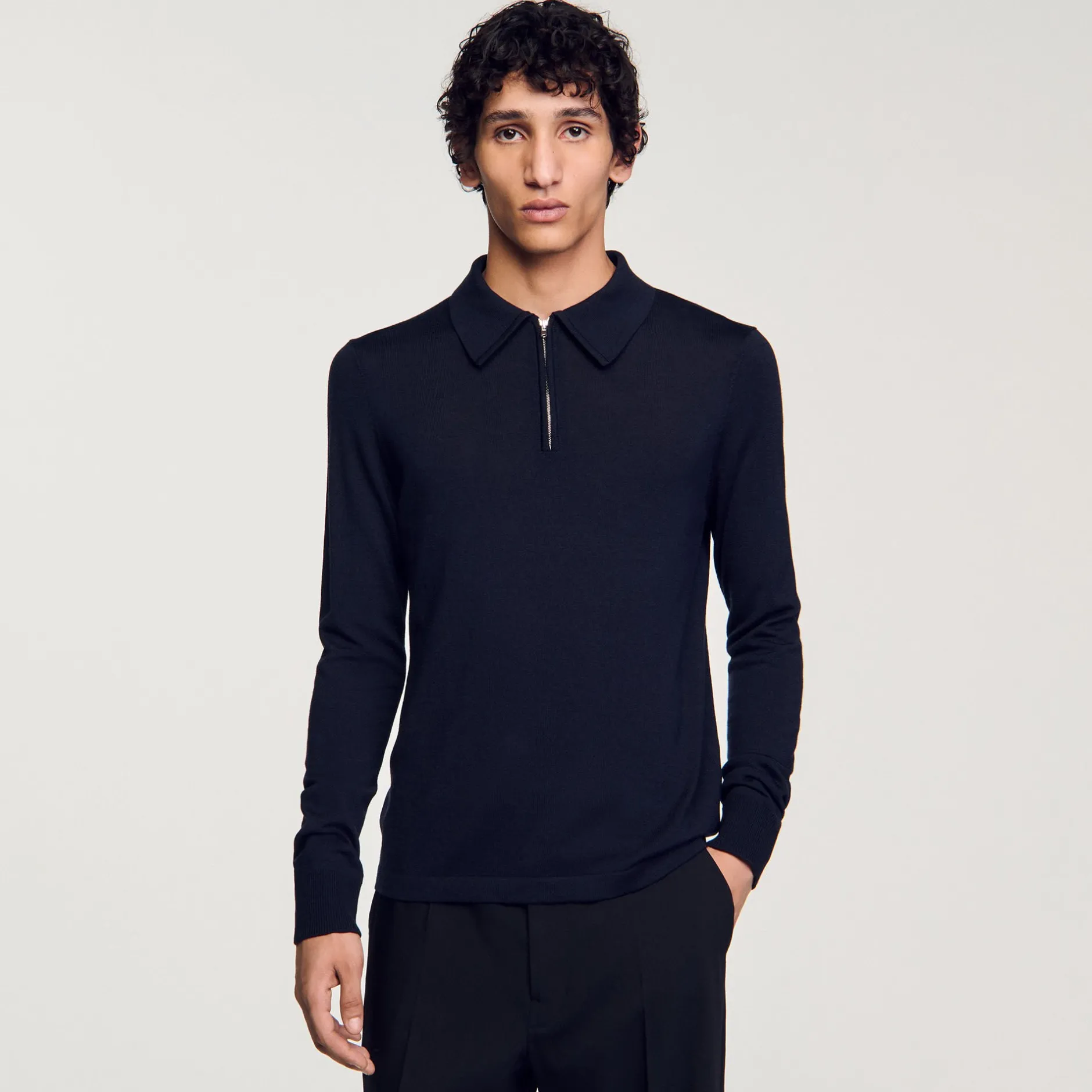 Homme SANDRO Pull Polo En Maille