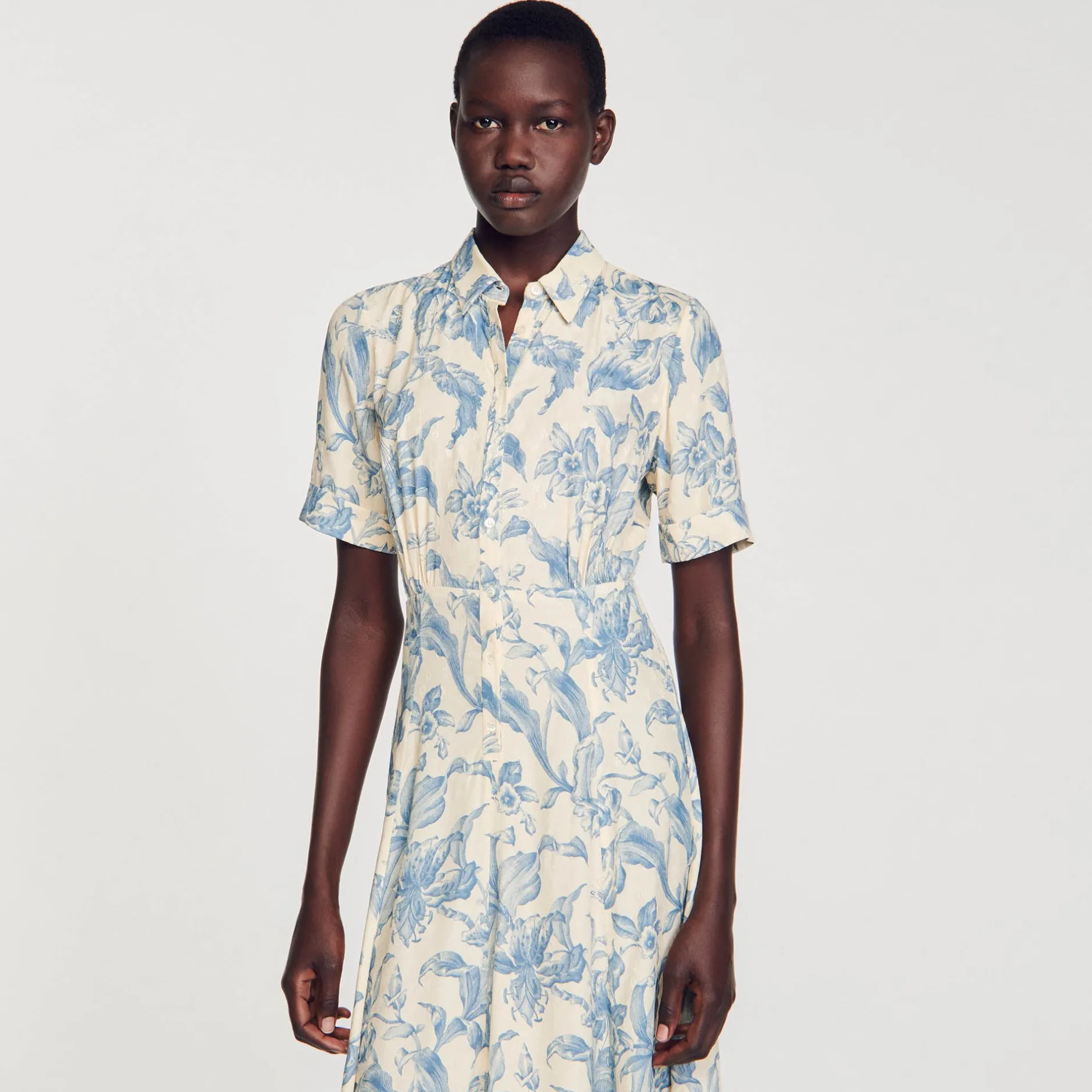 Femme SANDRO Robe Chemise Fleurie