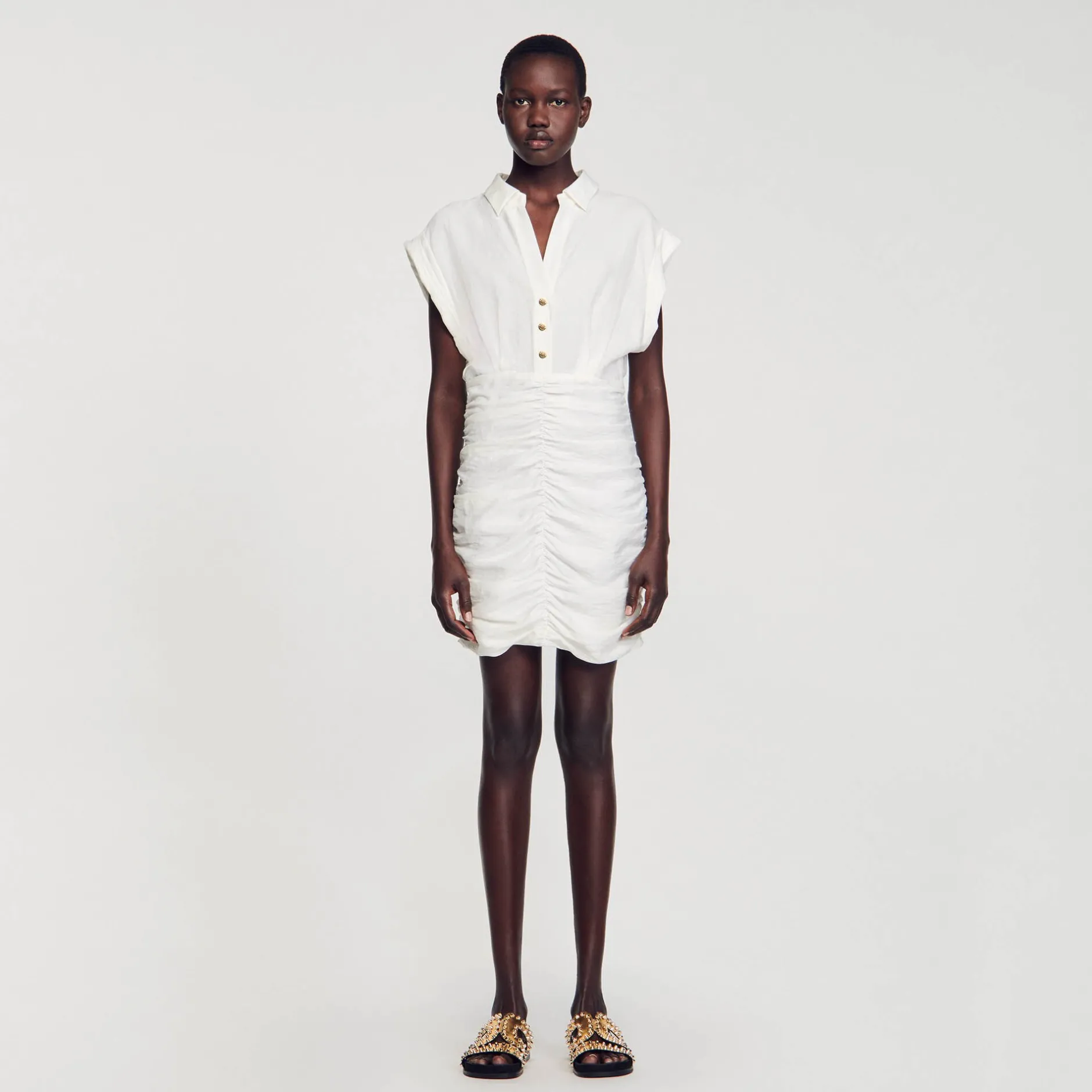Femme SANDRO Robe Courte Drapée