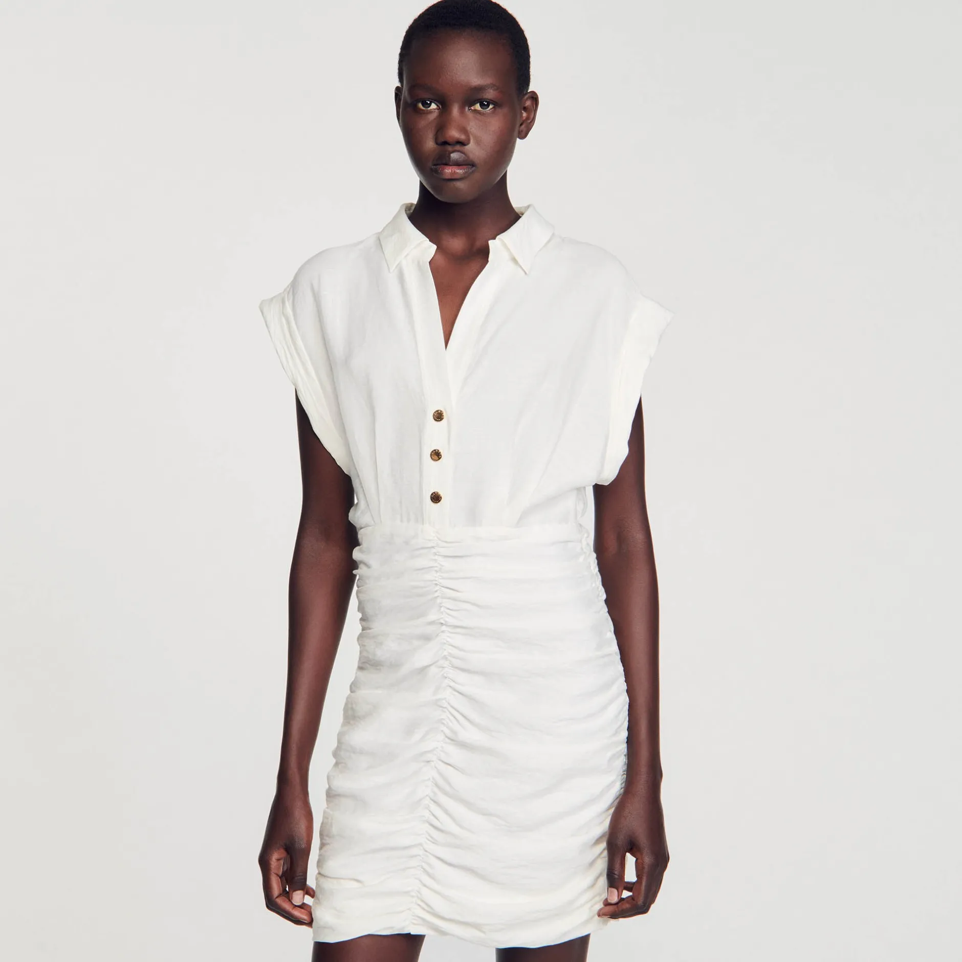 Femme SANDRO Robe Courte Drapée