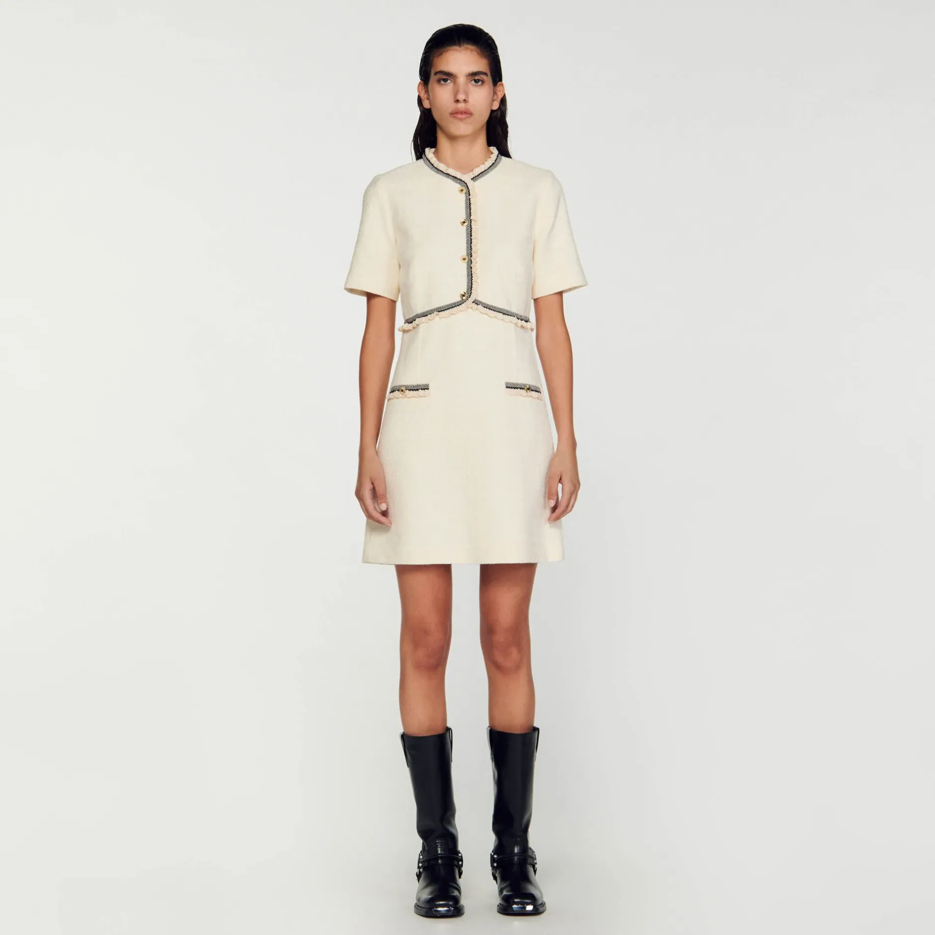 Femme SANDRO Robe Courte En Tweed