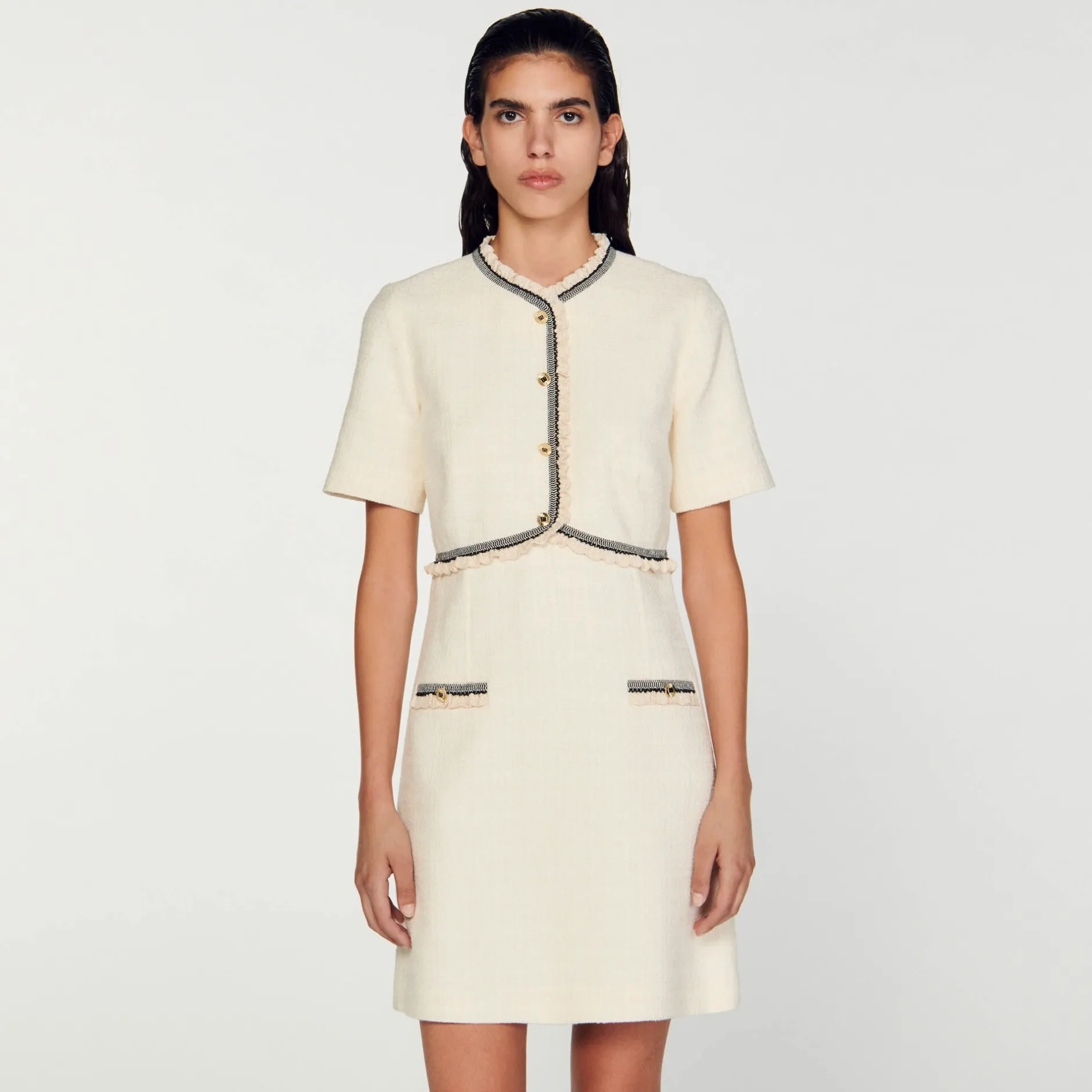 Femme SANDRO Robe Courte En Tweed