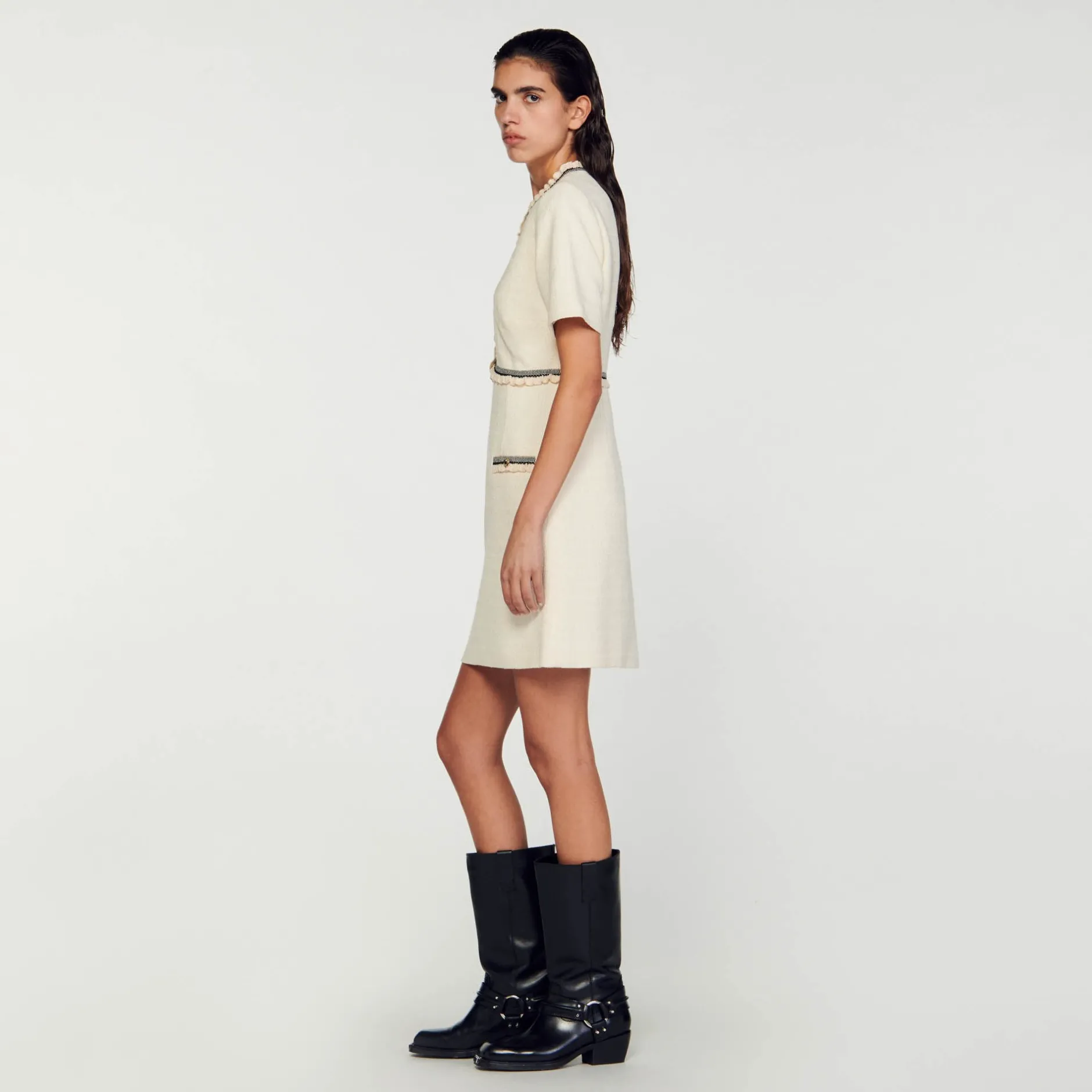 Femme SANDRO Robe Courte En Tweed