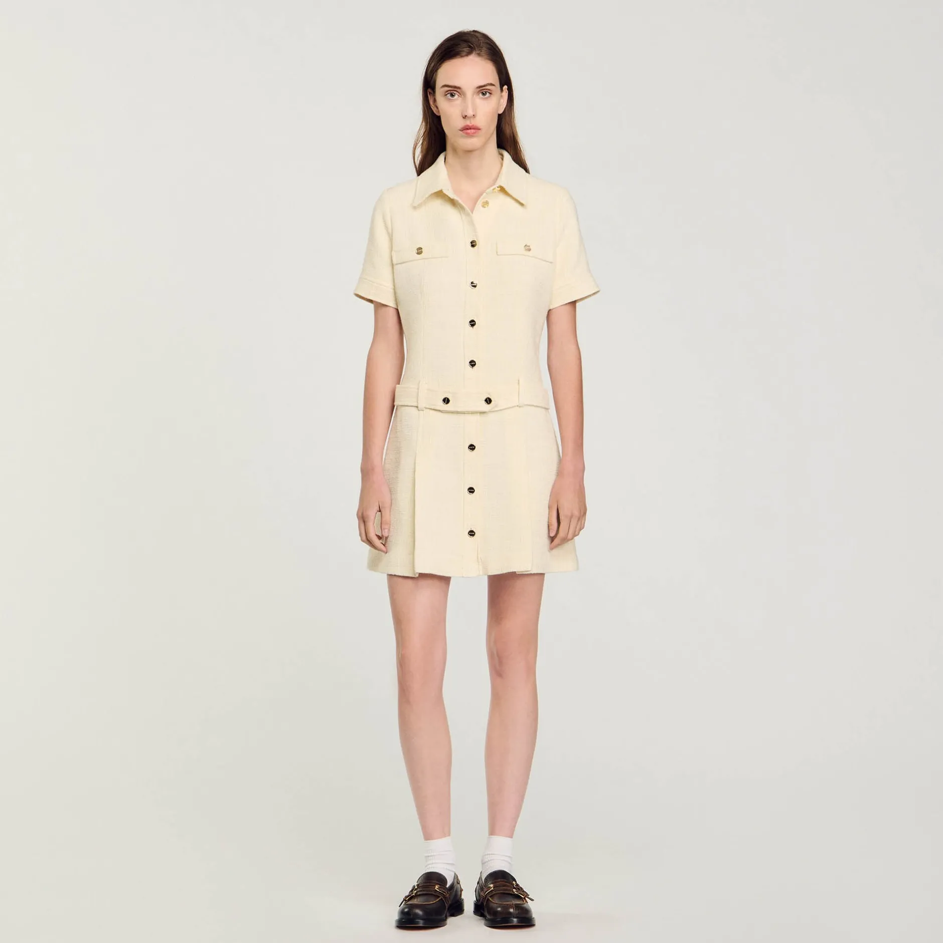 Femme SANDRO Robe Courte En Tweed