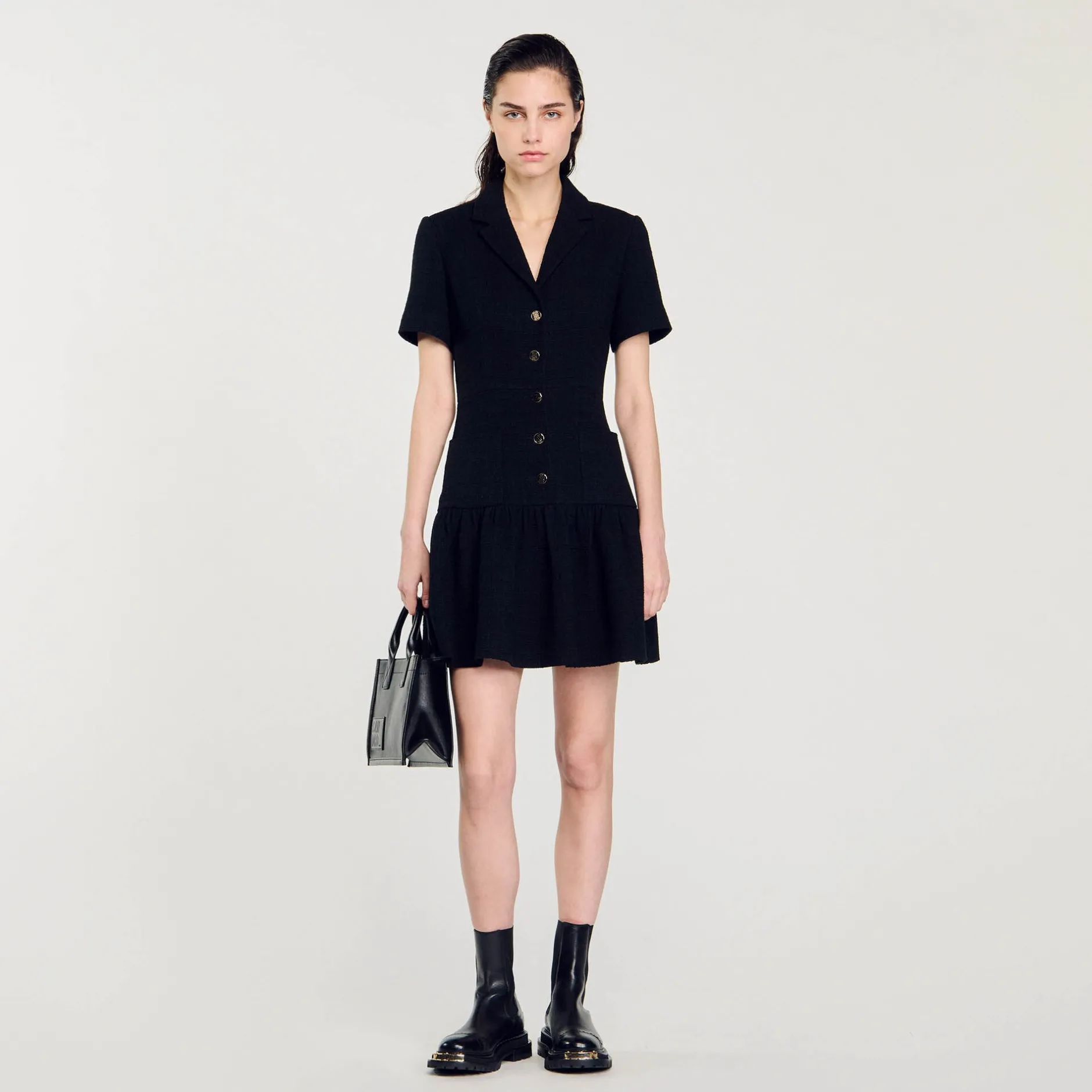 Femme SANDRO Robe Courte En Tweed