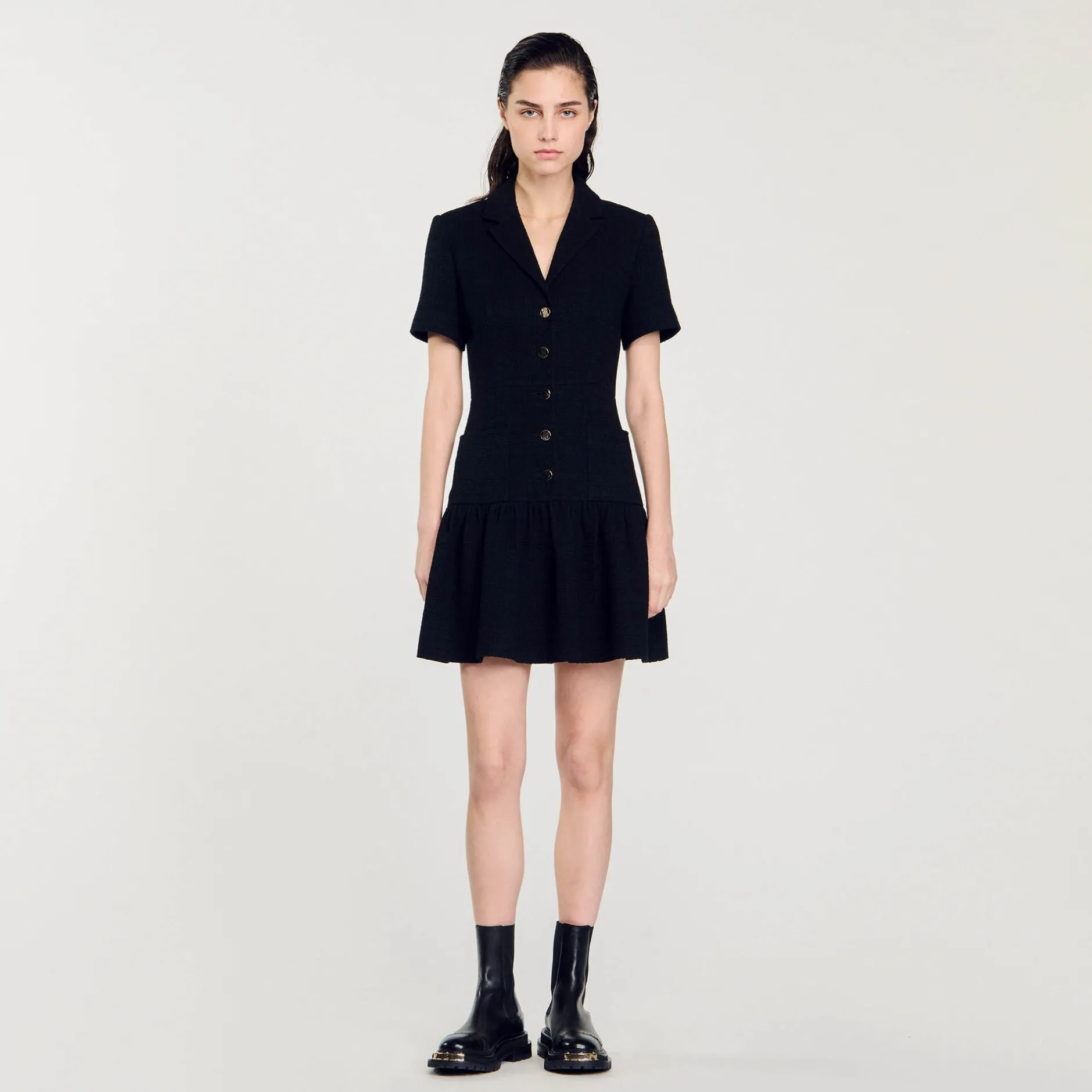 Femme SANDRO Robe Courte En Tweed