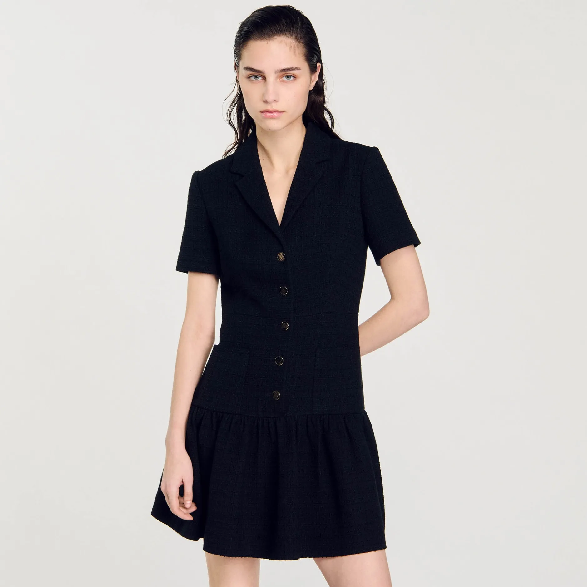 Femme SANDRO Robe Courte En Tweed