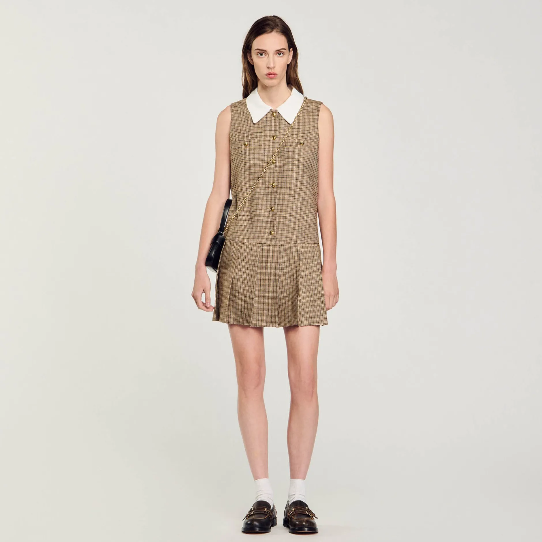 Femme SANDRO Robe Courte Pied De Puce