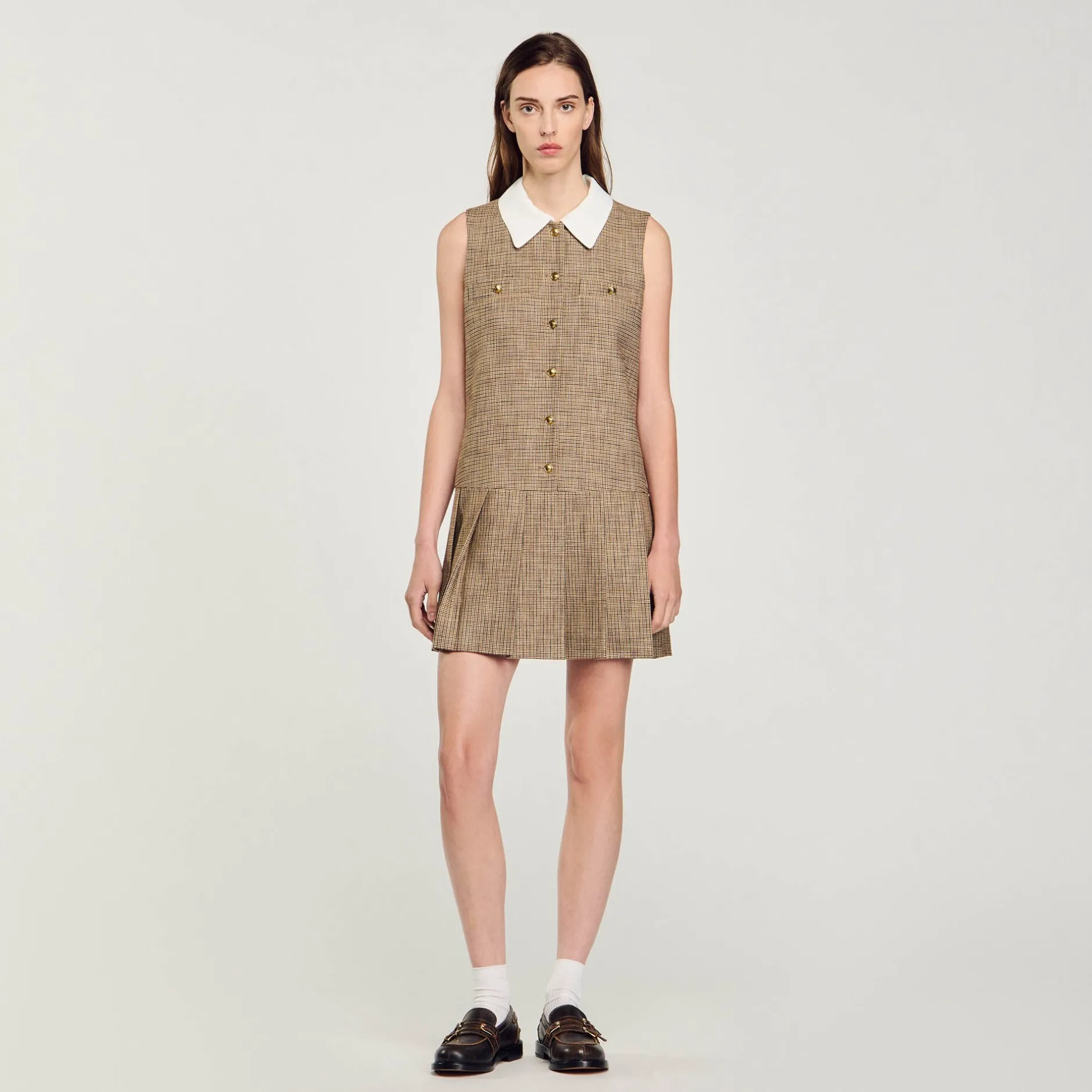 Femme SANDRO Robe Courte Pied De Puce