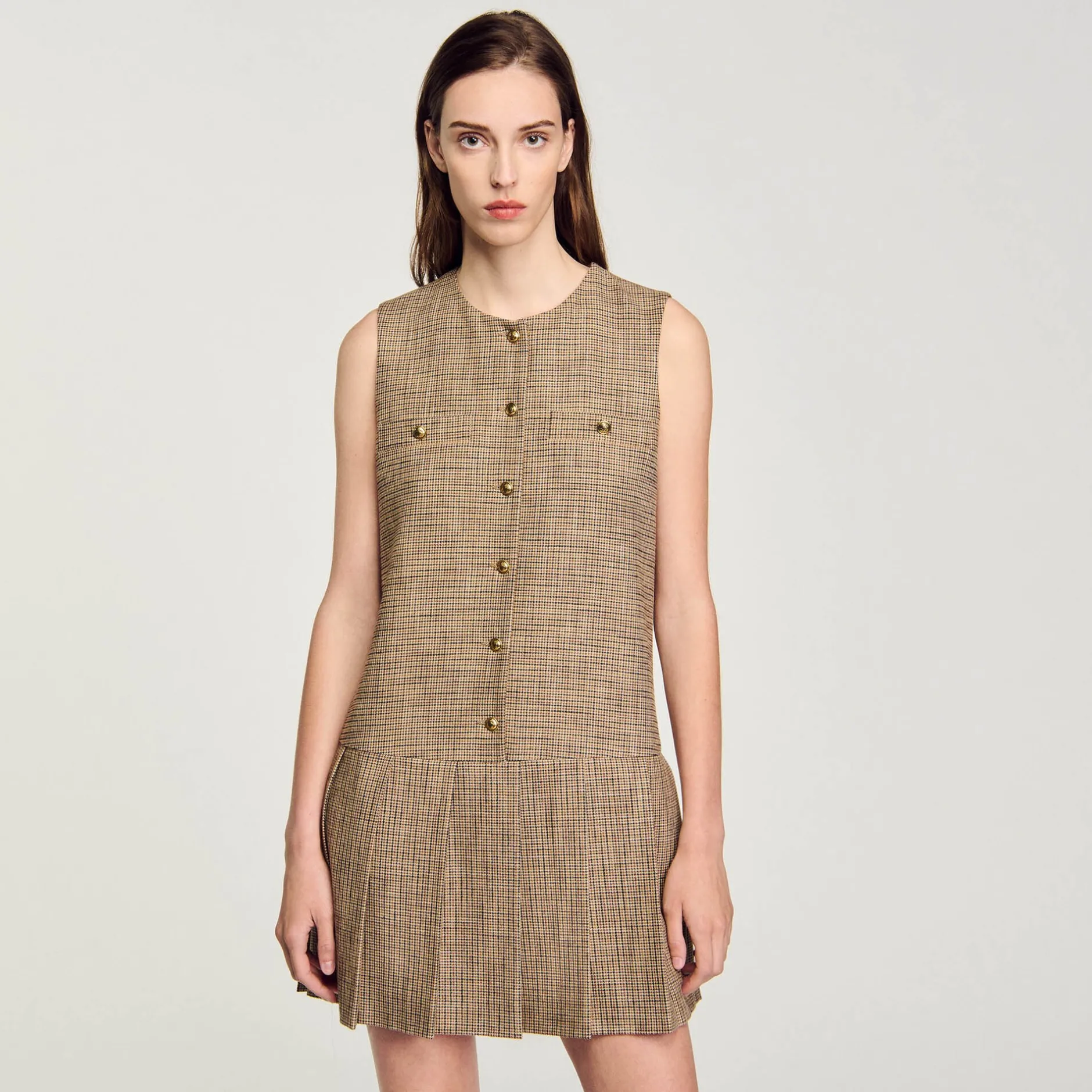 Femme SANDRO Robe Courte Pied De Puce