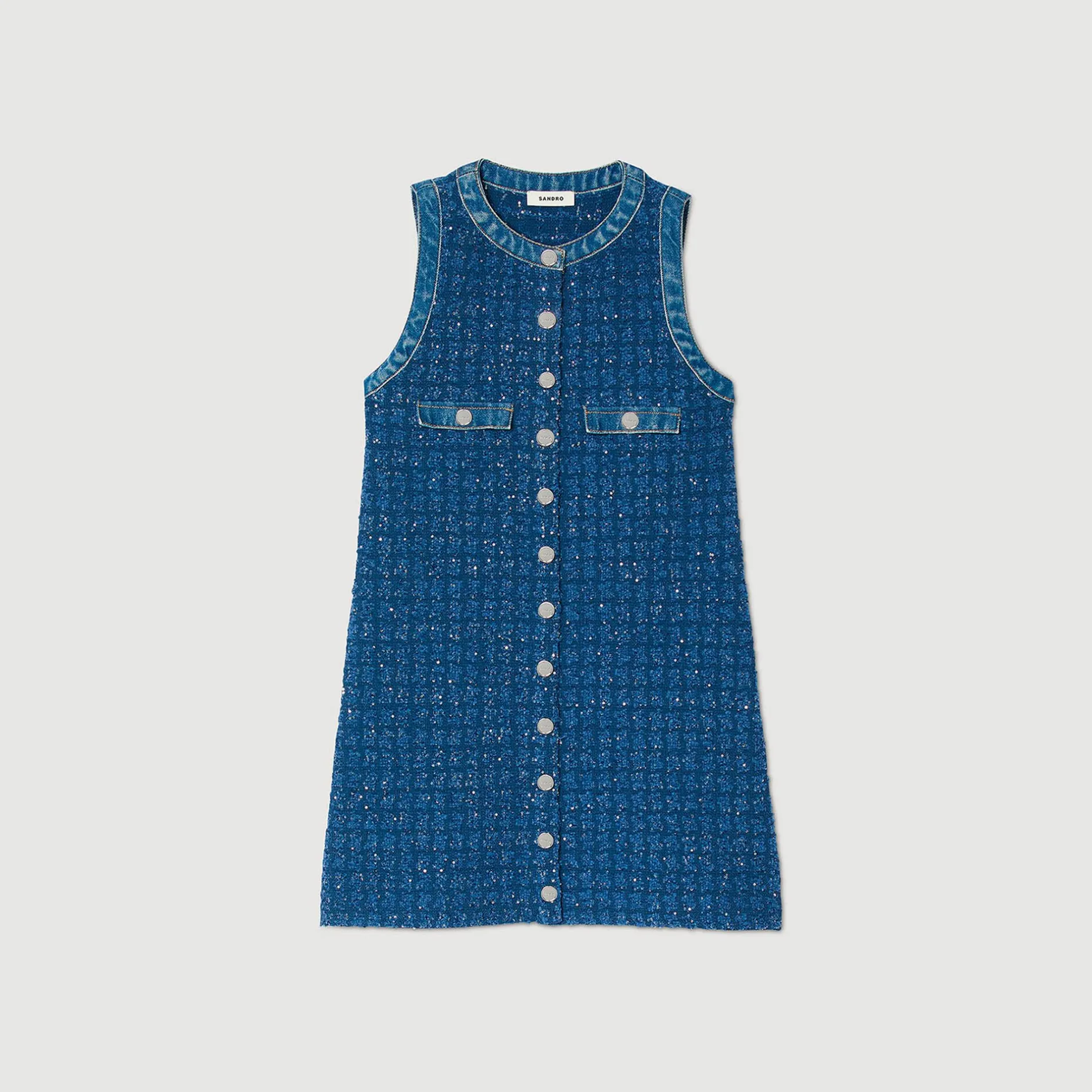Femme SANDRO Robe Courte Trapèze En Tweed