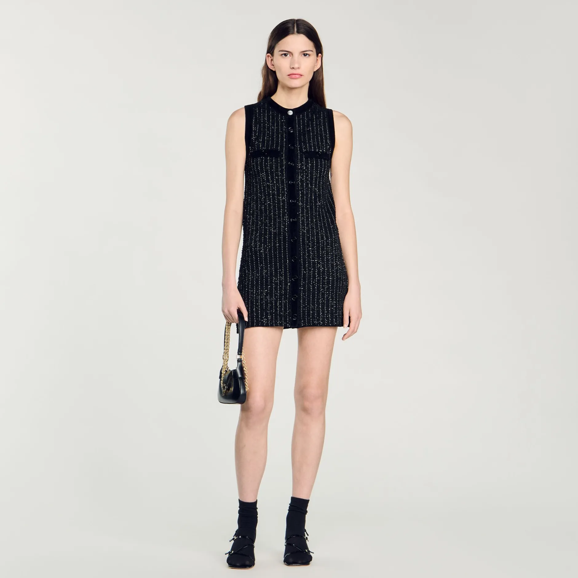 Femme SANDRO Robe En Maille Fantaisie