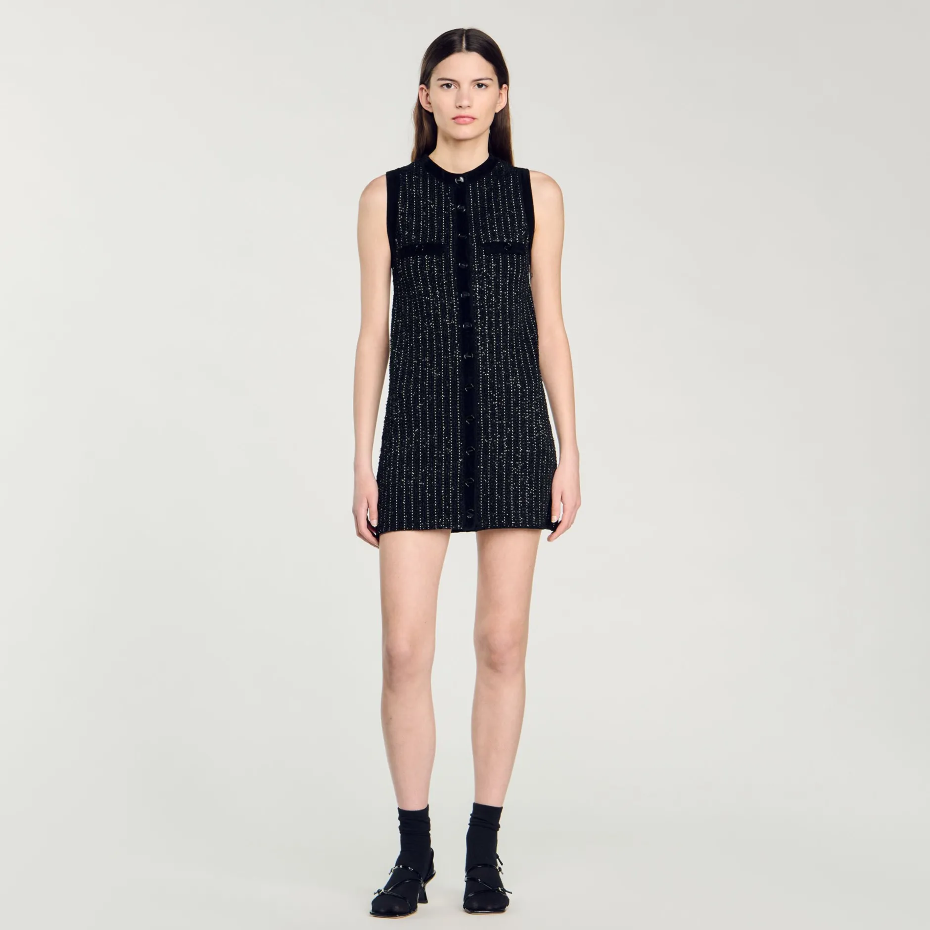 Femme SANDRO Robe En Maille Fantaisie