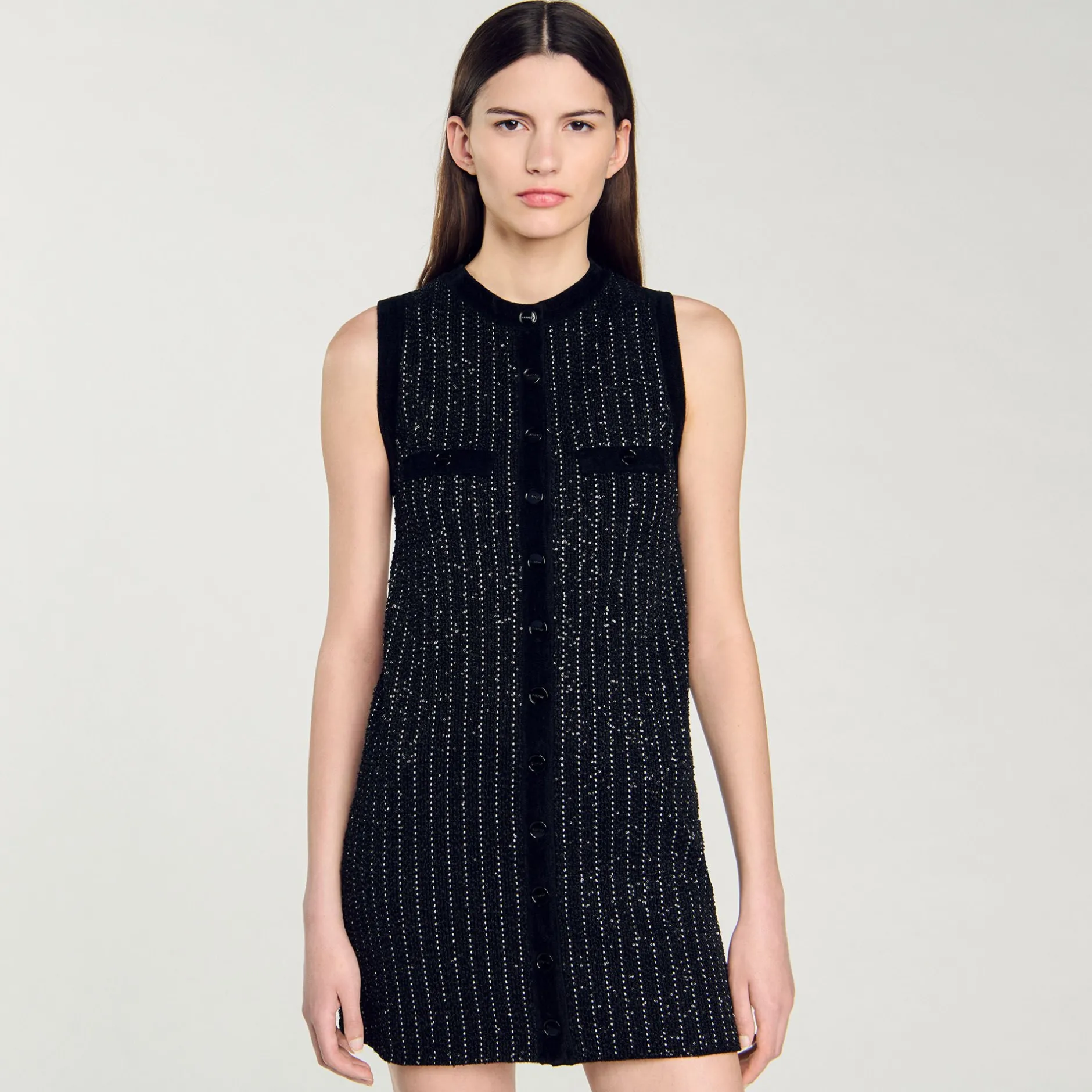 Femme SANDRO Robe En Maille Fantaisie
