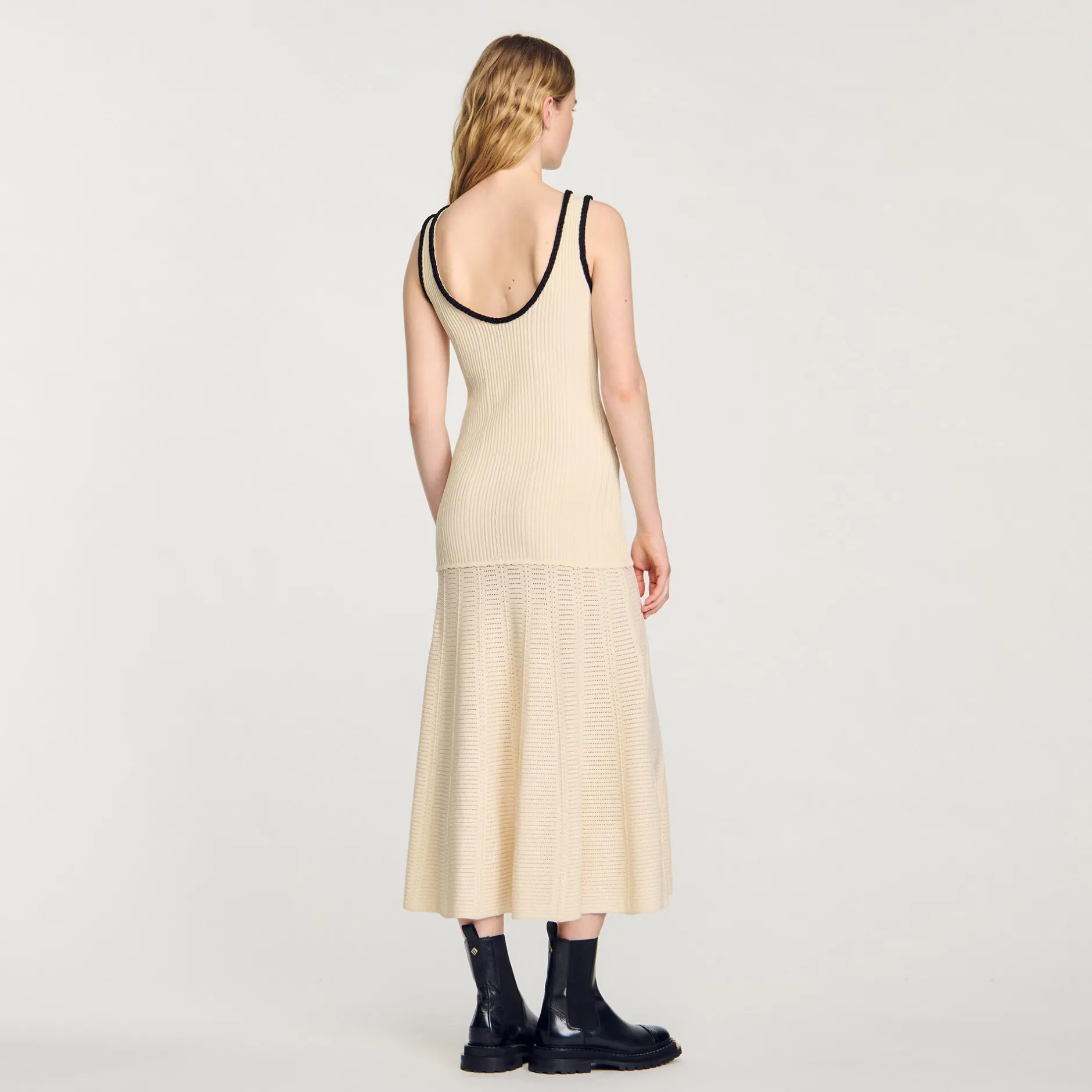 Femme SANDRO Robe En Maille Pointelle