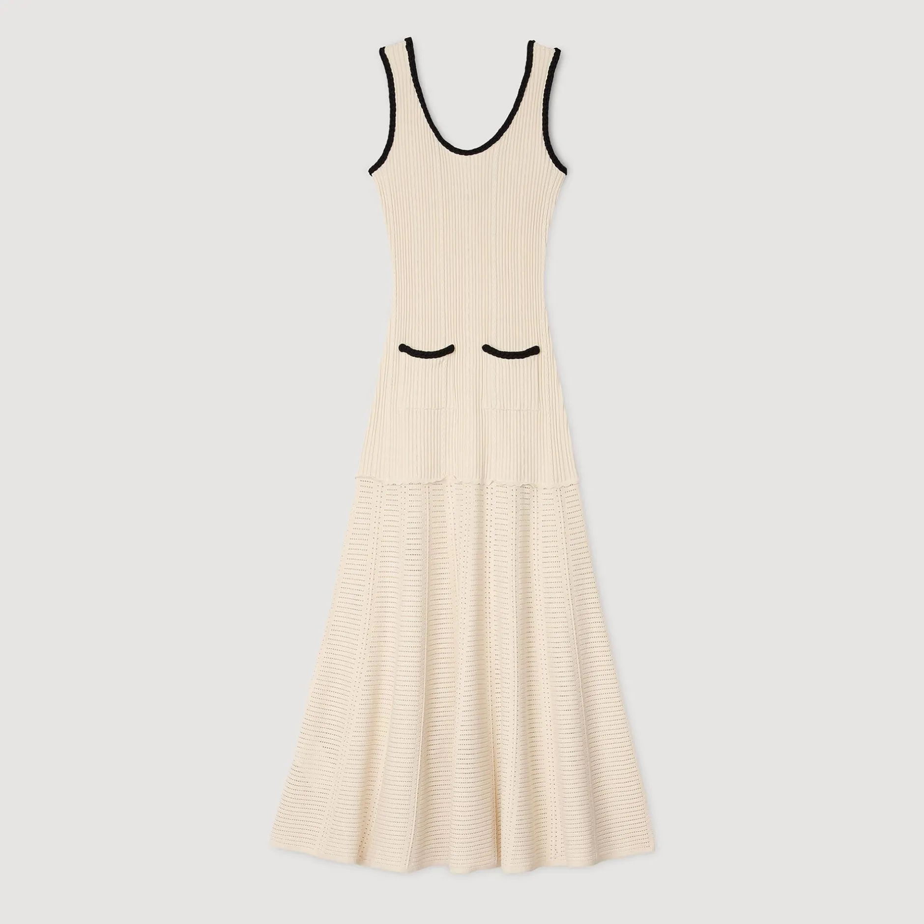 Femme SANDRO Robe En Maille Pointelle