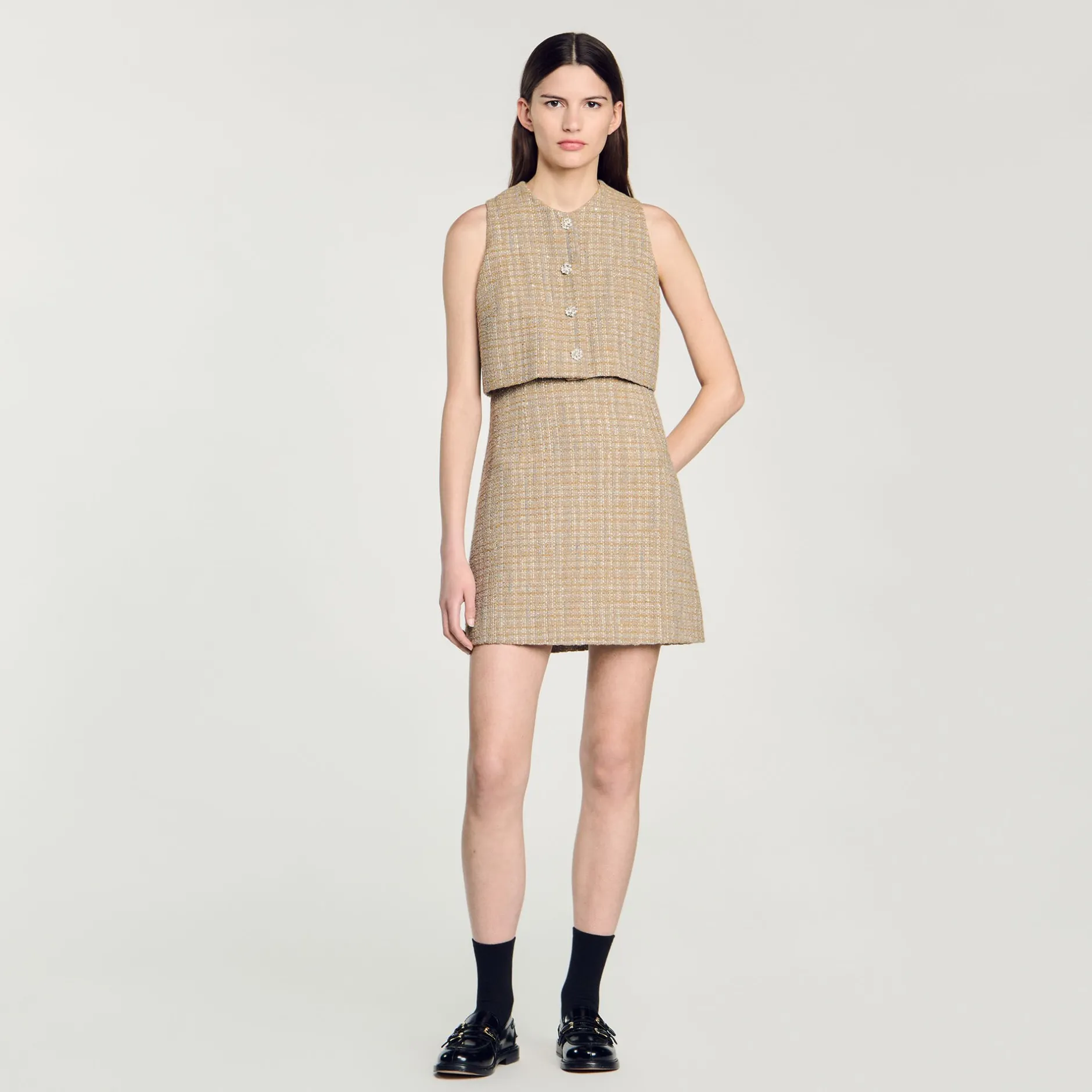 Femme SANDRO Robe En Tweed