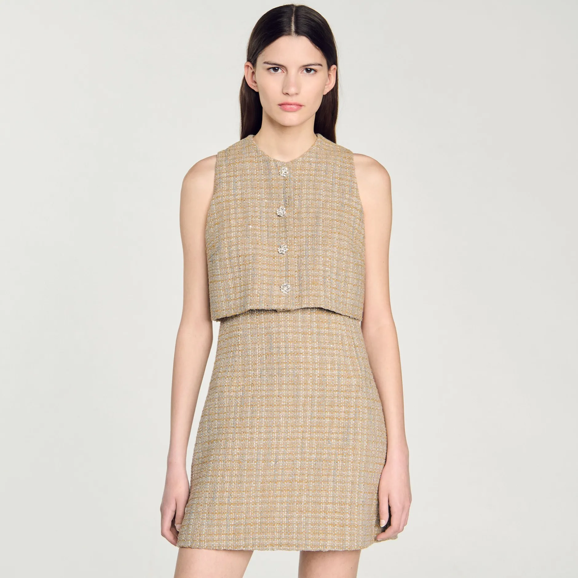 Femme SANDRO Robe En Tweed